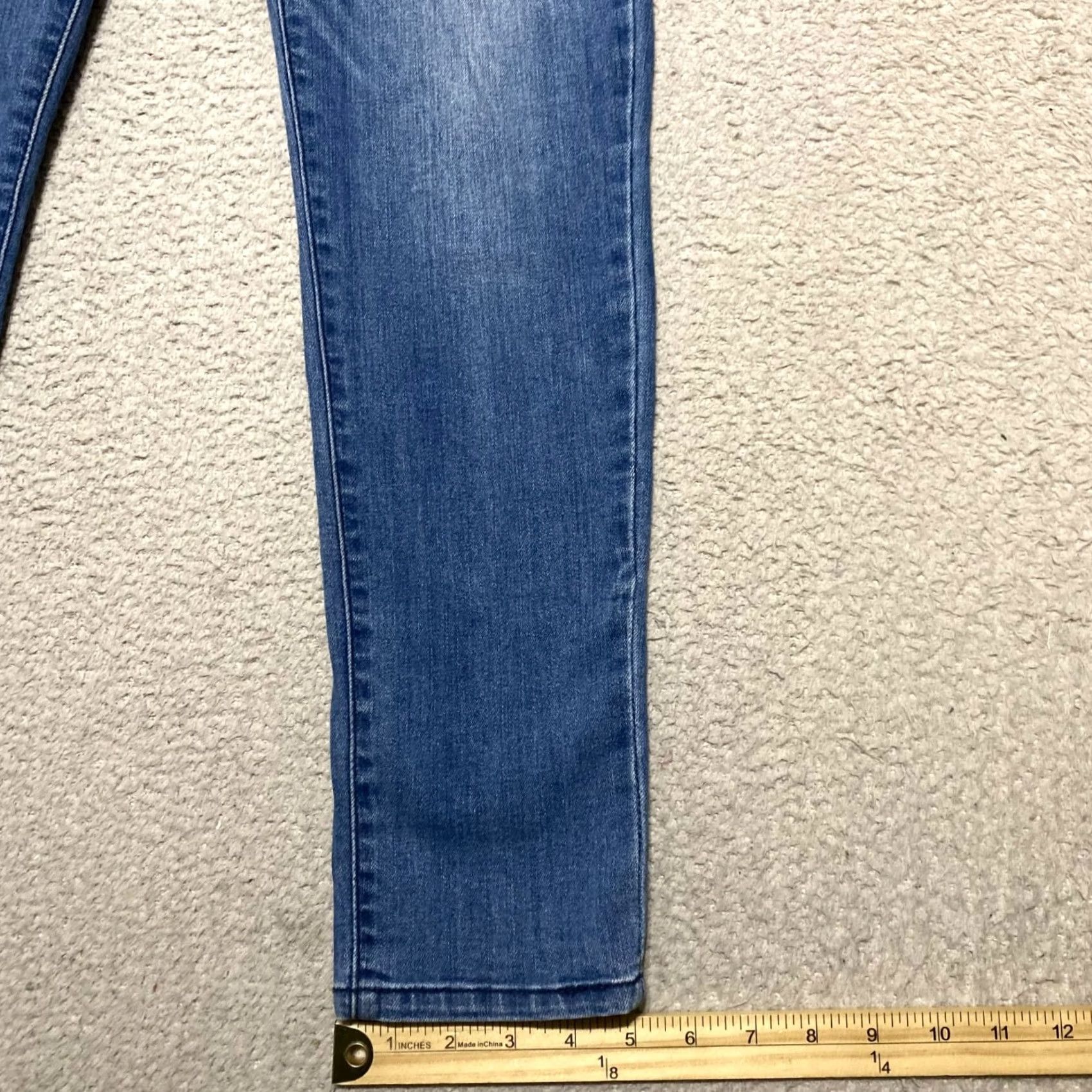 Vintage Democracy Jeans Blue Denim Medium Wash Skinny Mid Rise Womens Size 4 Slim Regular 5-Pocket Stretch Cotton Blend Size 27" / US 4 / IT 40 - 5 Thumbnail