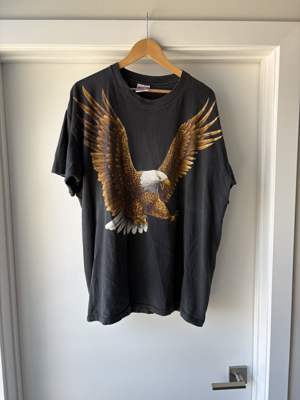 Vintage Vintage ‘90s Eagle Print Biker Tee Size US XXL / EU 58 / 5 - 1 Thumbnail