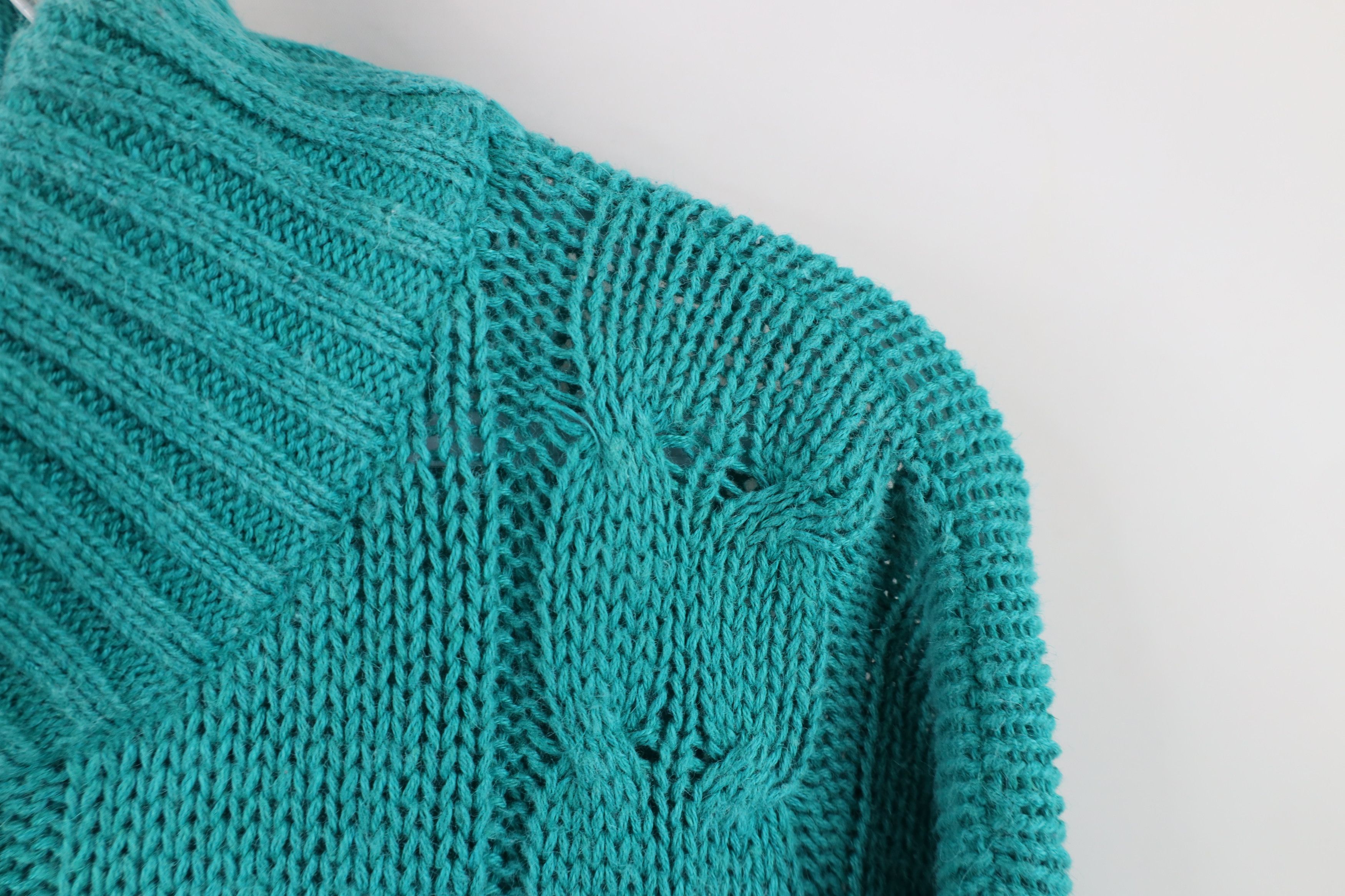 Vintage Vintage 90s Streetwear Chunky Cable Knit Mock Neck Sweater Size M / US 6-8 / IT 42-44 - 4 Thumbnail