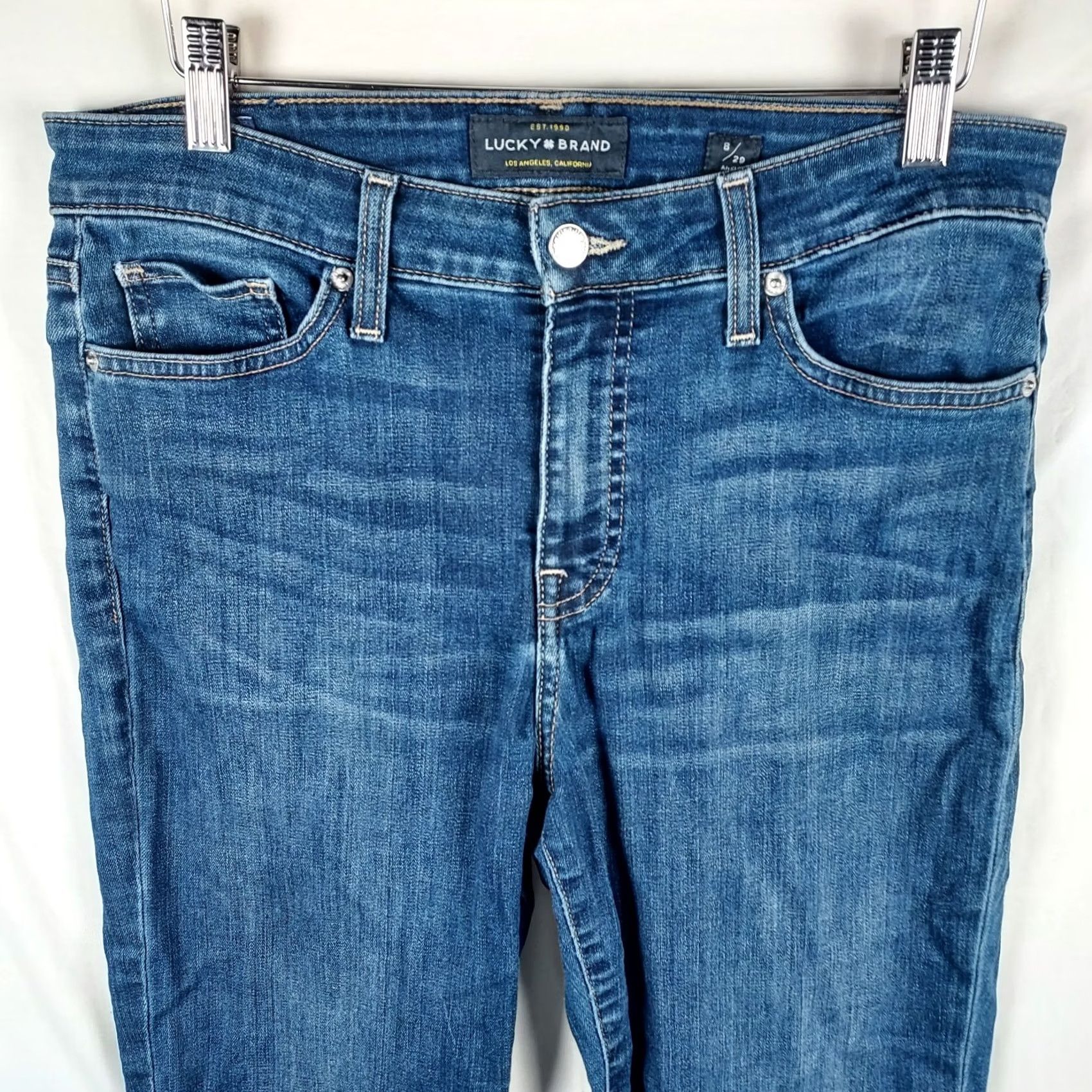 Lucky Brand Lucky Brand Women’s Hayden Skinny Jeans Denim Blue Medium Wash 5-Pocket Raw Hem Jeans Women Medium Regular Slim 5-Pocket Design Size 32" / US 10 / IT 46 - 3 Thumbnail