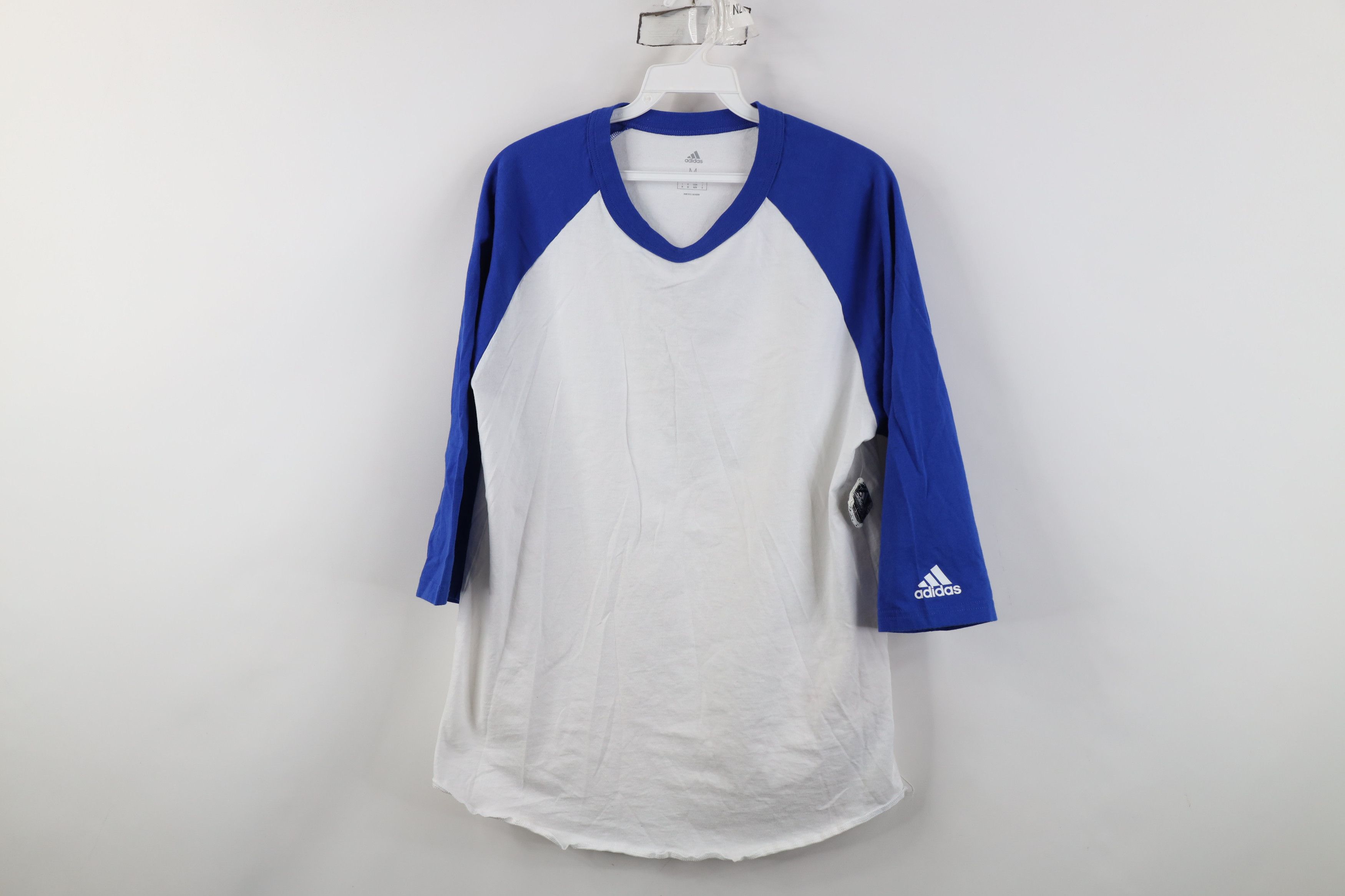 Adidas Deadstock Y2K Adidas 3/4 Sleeve Raglan Baseball T-Shirt Blue Size US M / EU 48-50 / 2 - 1 Thumbnail