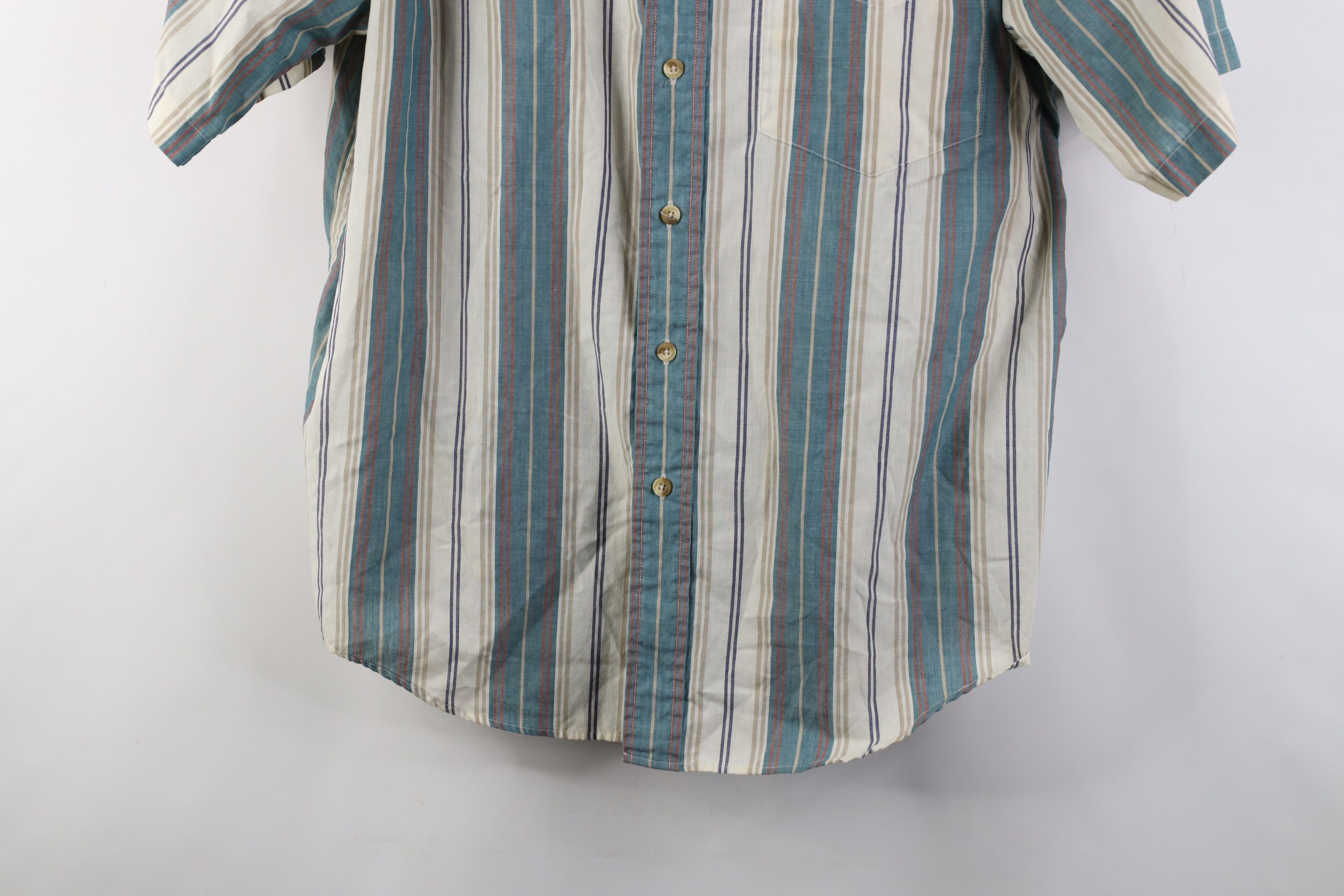 Vintage Vintage 90s Streetwear Block Short Sleeve Button Down Shirt Size US L / EU 52-54 / 3 - 3 Thumbnail