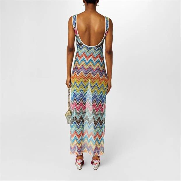 Missoni o1g2r1mq1124 Zigzag Long Dresse in Multicolor Size S / US 4 / IT 40 - 6 Thumbnail