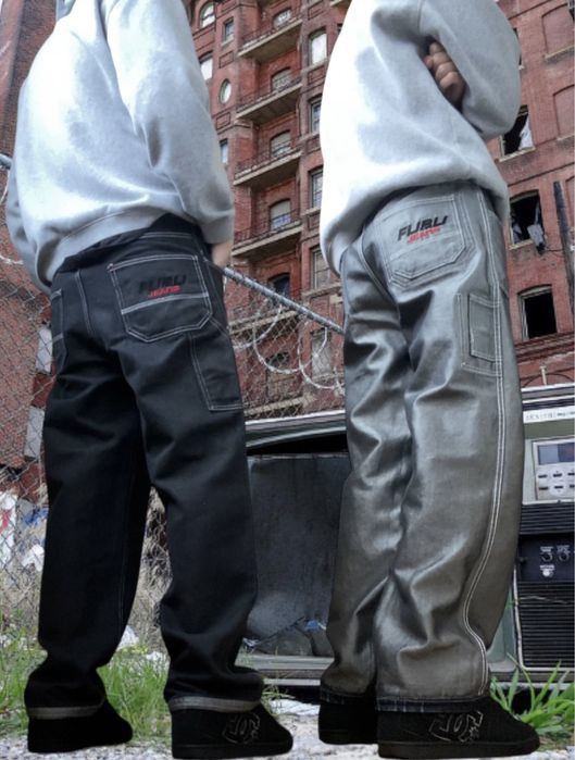 Fubu FUBU jeans shiny vintage baggy jeans silver metallic size 30 Size US 30 / EU 46 - 6 Thumbnail
