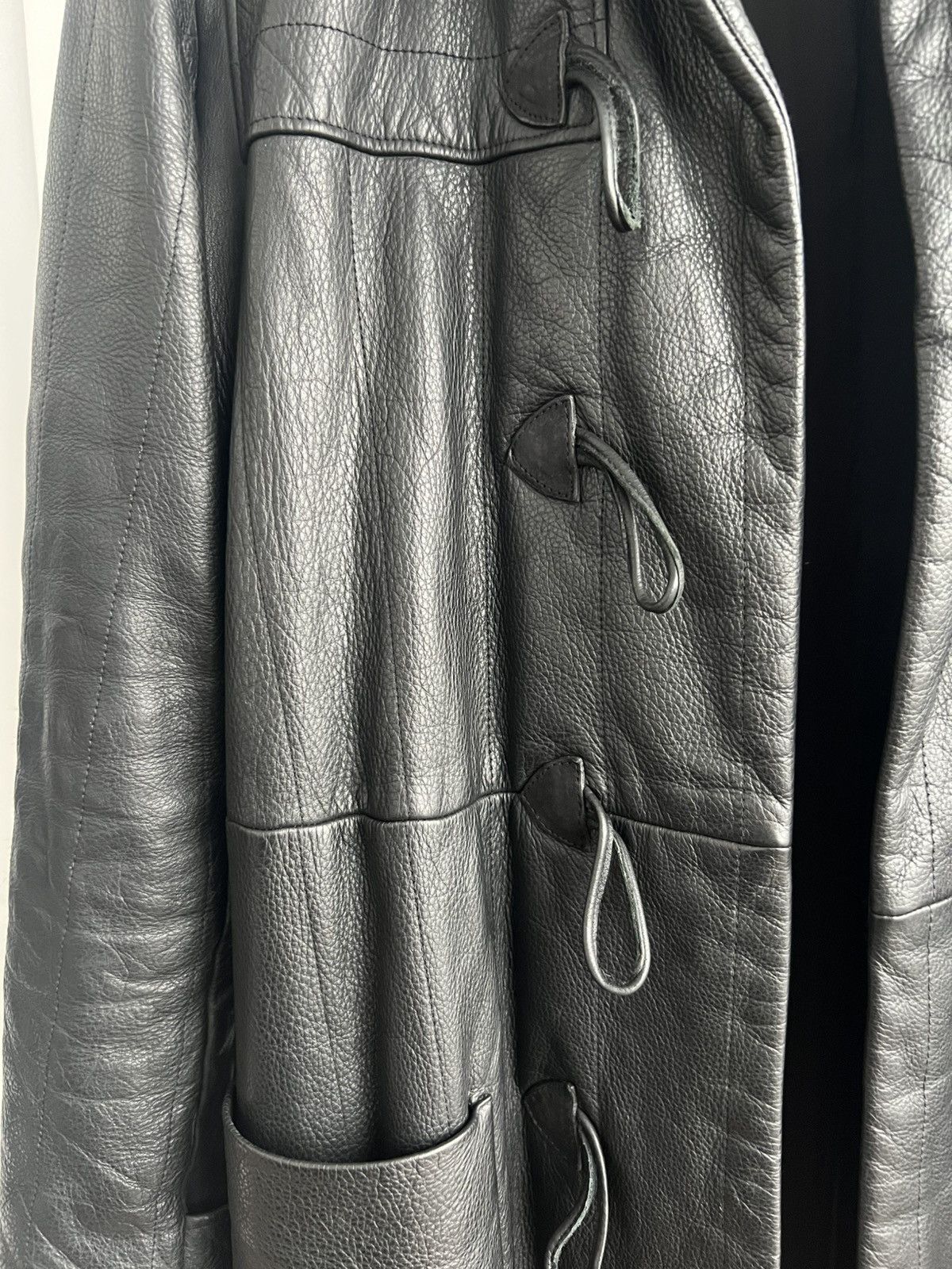 Raf Simons AW99 Leather Duffle Coat Size US M / EU 48-50 / 2 - 6 Thumbnail