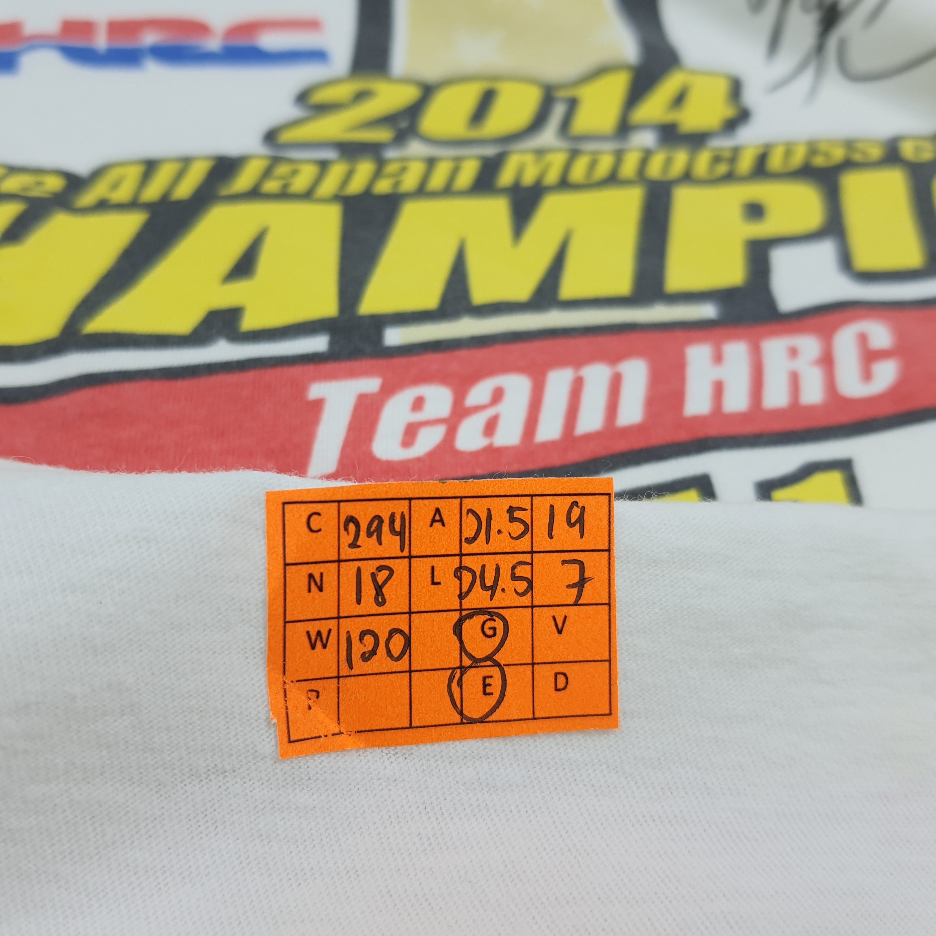 Honda Vintage 2014 Akira Narita Honda HRC Racing T-Shirt C294N18 Size US L / EU 52-54 / 3 - 7 Thumbnail
