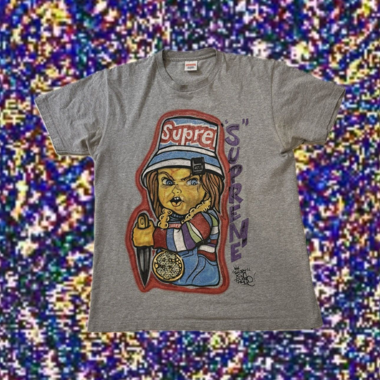 image of Supreme King Phade Chucky Tee in Grey, Men's (Size Large)