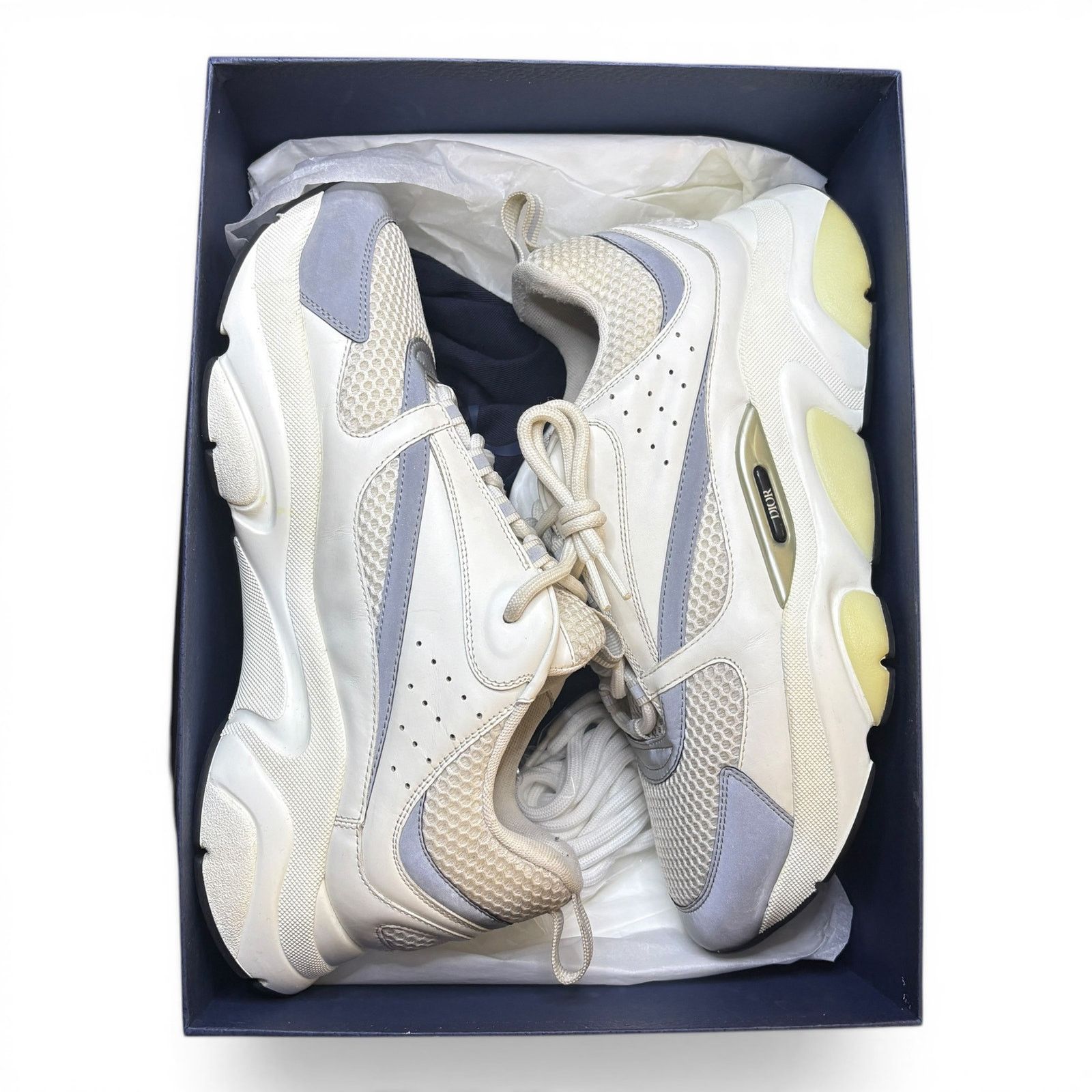 Dior Dior B22 Reflective Low Top White Sneakers | Size 44 (11US) Size US 11 / EU 44 - 1 Thumbnail