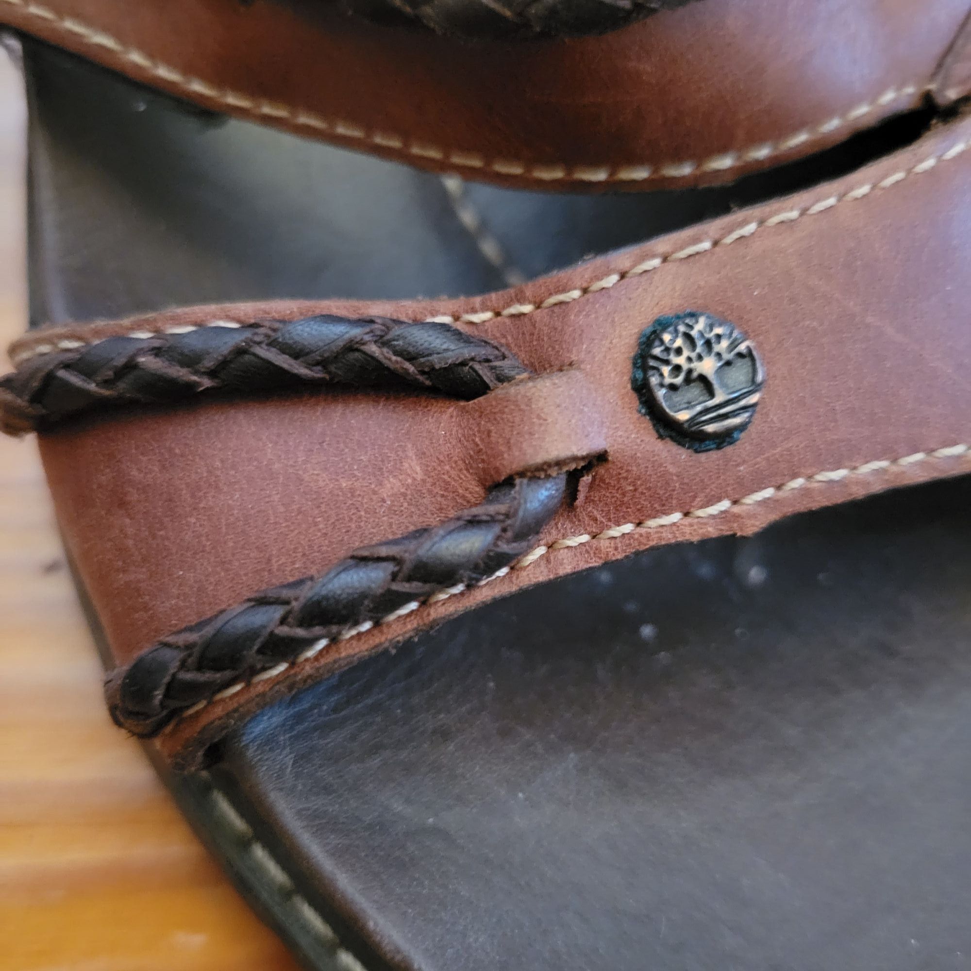Timberland Timberland 7.5M Brown Leather Sandals Smart System Slides We Size US 7.5 / IT 37.5 - 8 Thumbnail