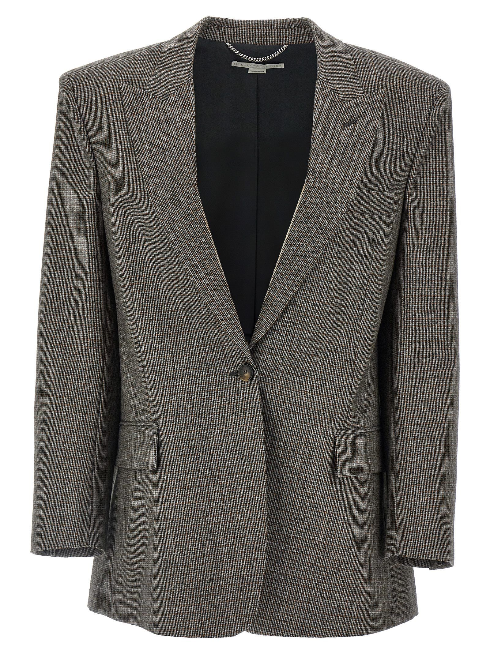 Stella McCartney Single-Breasted Micro Houndstooth Blazer Size S / US 4 / IT 40 - 1 Thumbnail
