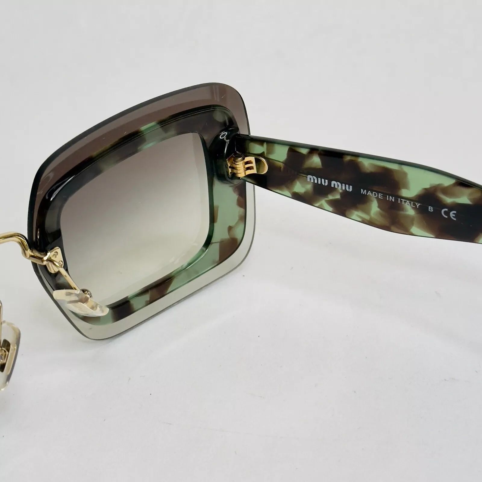 Miu Miu MIU MIU REVEAL MU02RS Transparent Green Brown Sunglasses 02R Size ONE SIZE - 2 Thumbnail