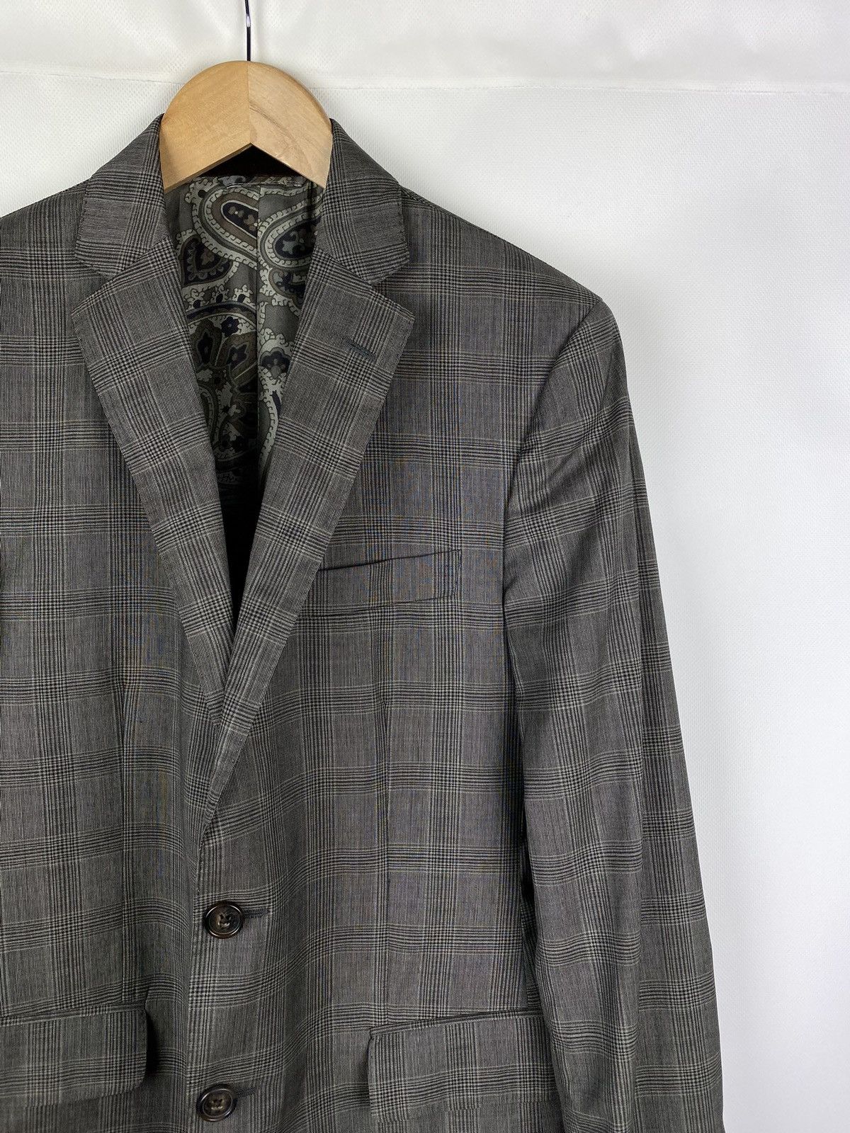 Etro Etro men’s wool checked paisley lined blazer jacket Size 40R - 5 Thumbnail