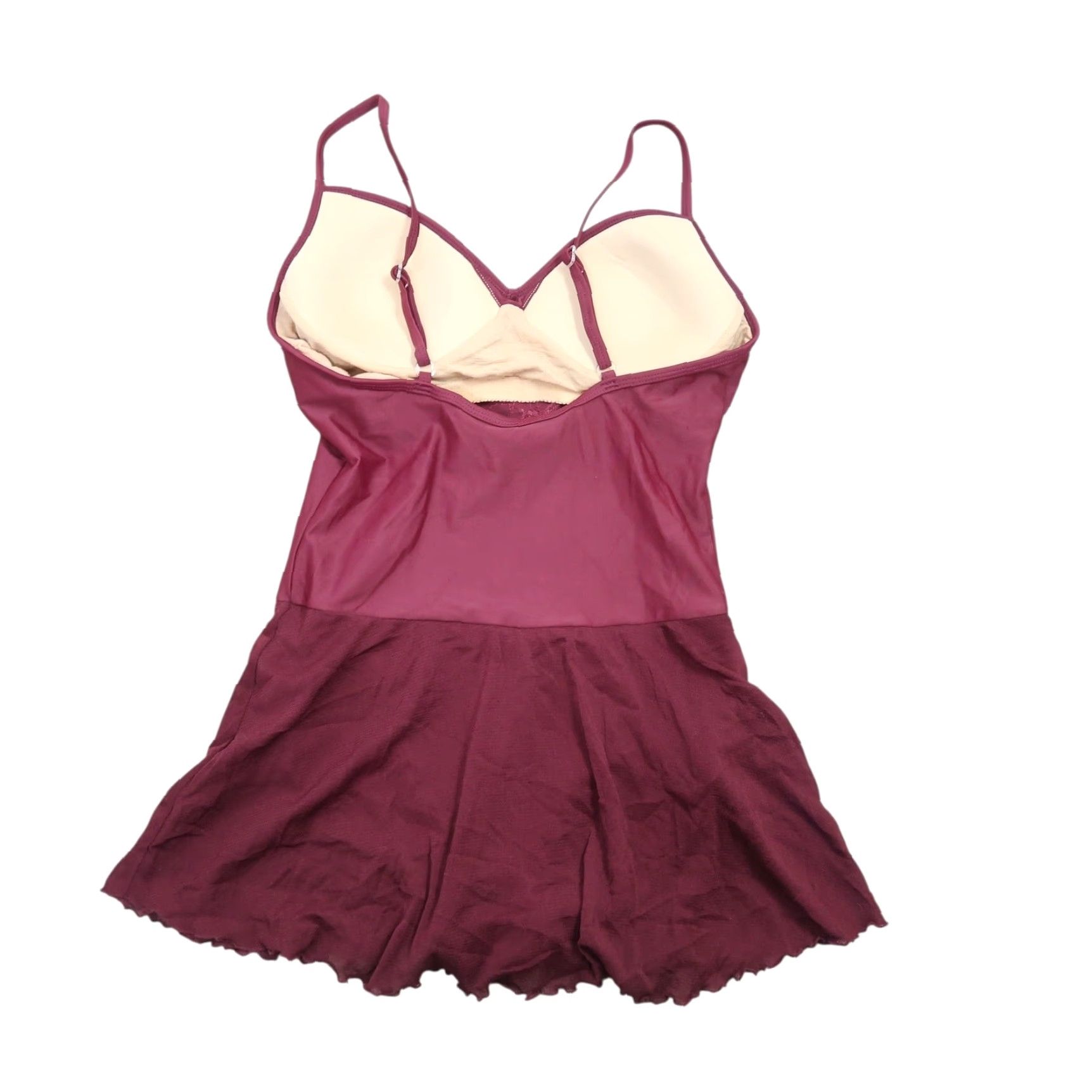 Vintage VINTAGE Newport News Swimdress Women's 10 Burgundy Red Floral Embroidered Beaded BOHEMIAN Swim Dress Size L / US 10 / IT 46 - 2 Thumbnail