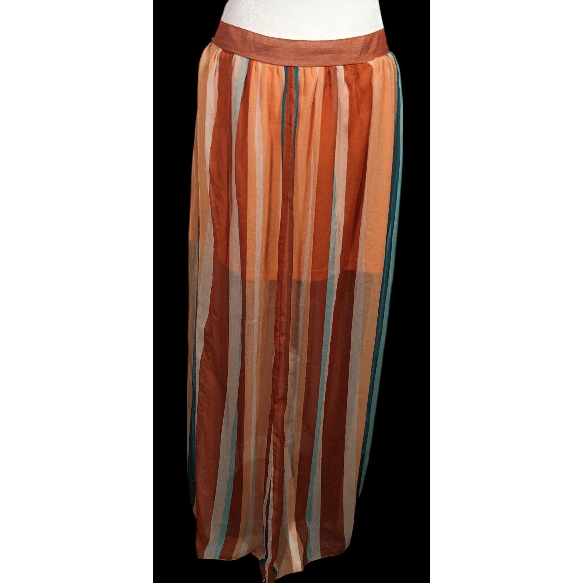 Other Vintage Spoon Jeans Striped Retro Sunset Maxi Skirt Size 31" - 1 Thumbnail