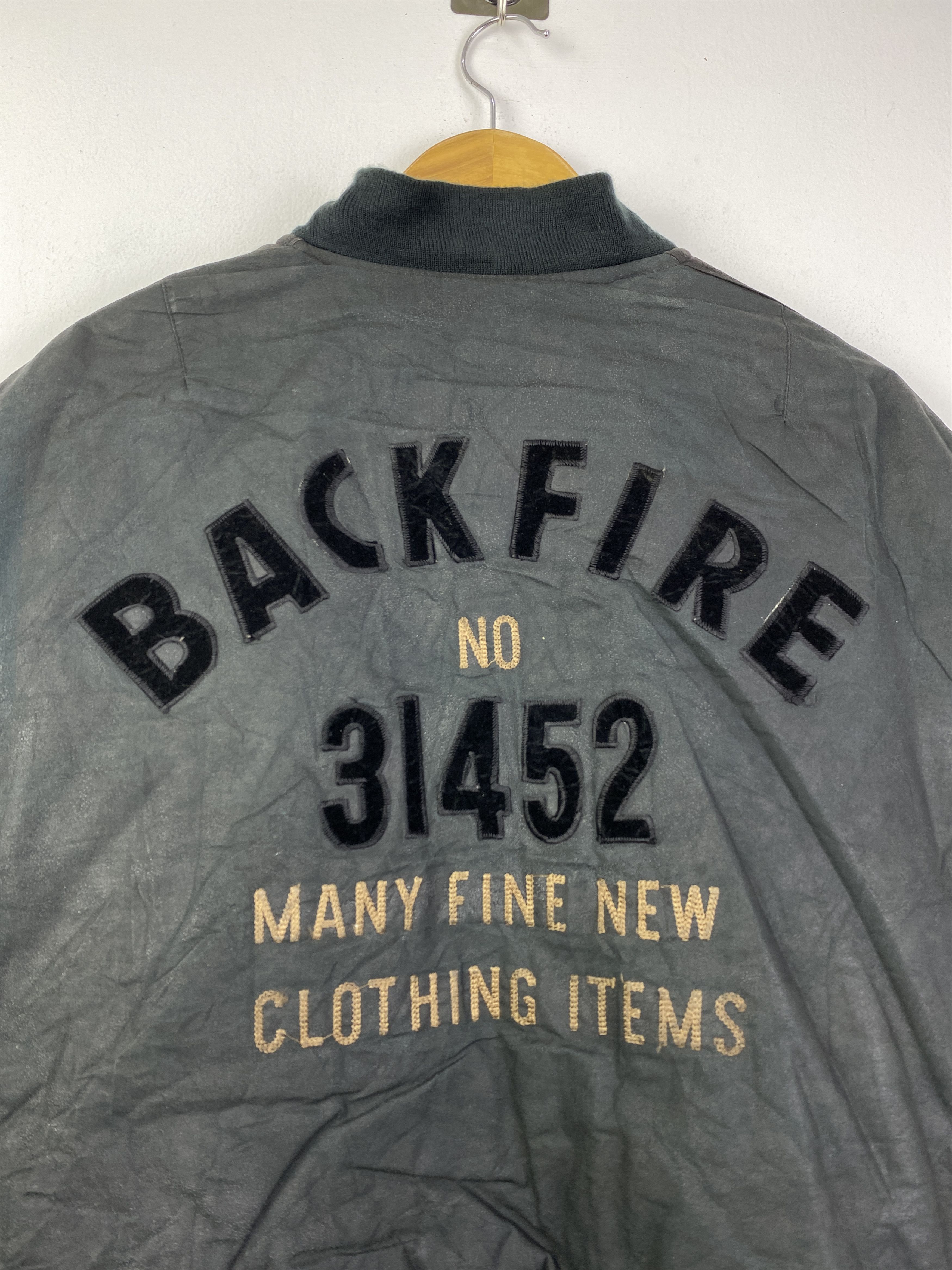Other Vintage 80s Backfire Flying Zipper Bomber Jacket J0082 Size US M / EU 48-50 / 2 - 2 Thumbnail