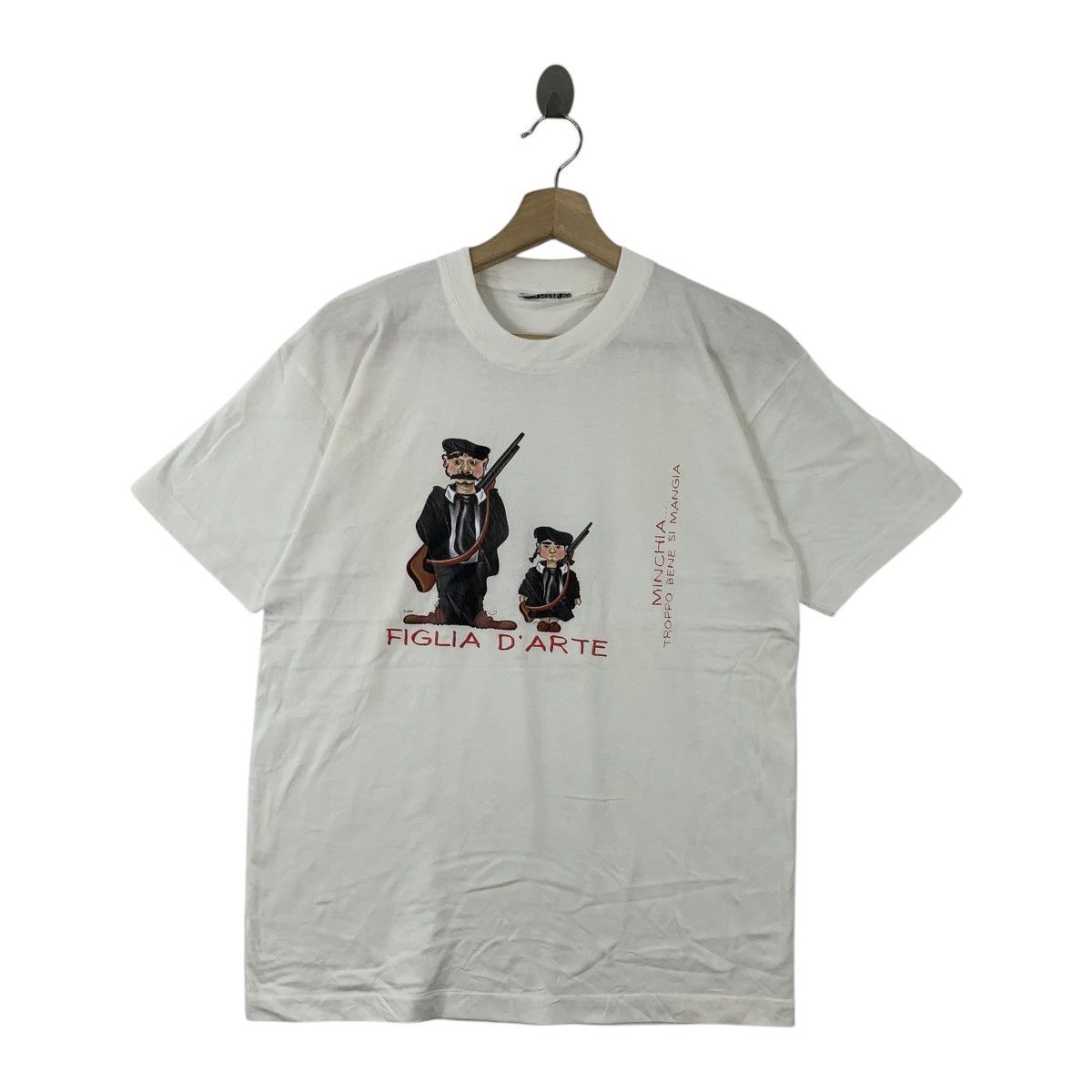 Vintage Vintage FIGLIA D’ARTE MINCHIA Lupara Comic Strip Tee Shirt Size US S / EU 44-46 / 1 - 1 Thumbnail