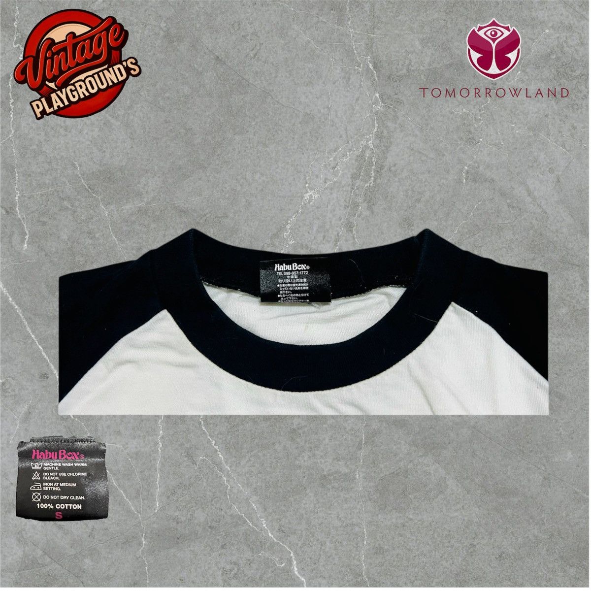 Fruit Of The Loom Preloved Tomorrowland Mechandise 3 Quarter TShirt Size US S / EU 44-46 / 1 - 2 Thumbnail