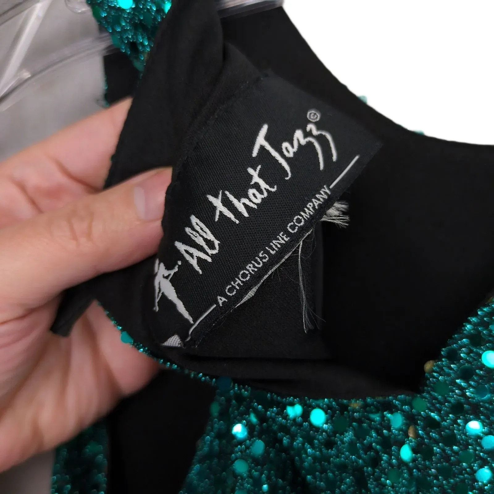 Vintage All That Jazz Sz S Teal Sequin A-Line Cocktail Swing Dress Size S / US 4 / IT 40 - 5 Thumbnail