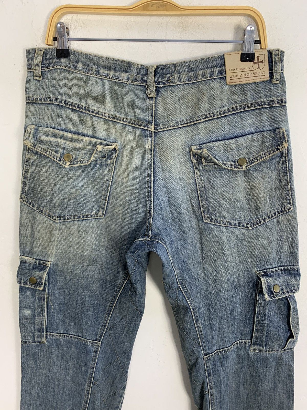 Japanese Brand Workshop Sport Rambo Cargo Indigo Denim Anime Cyber Punk Size US 34 / EU 50 - 4 Thumbnail