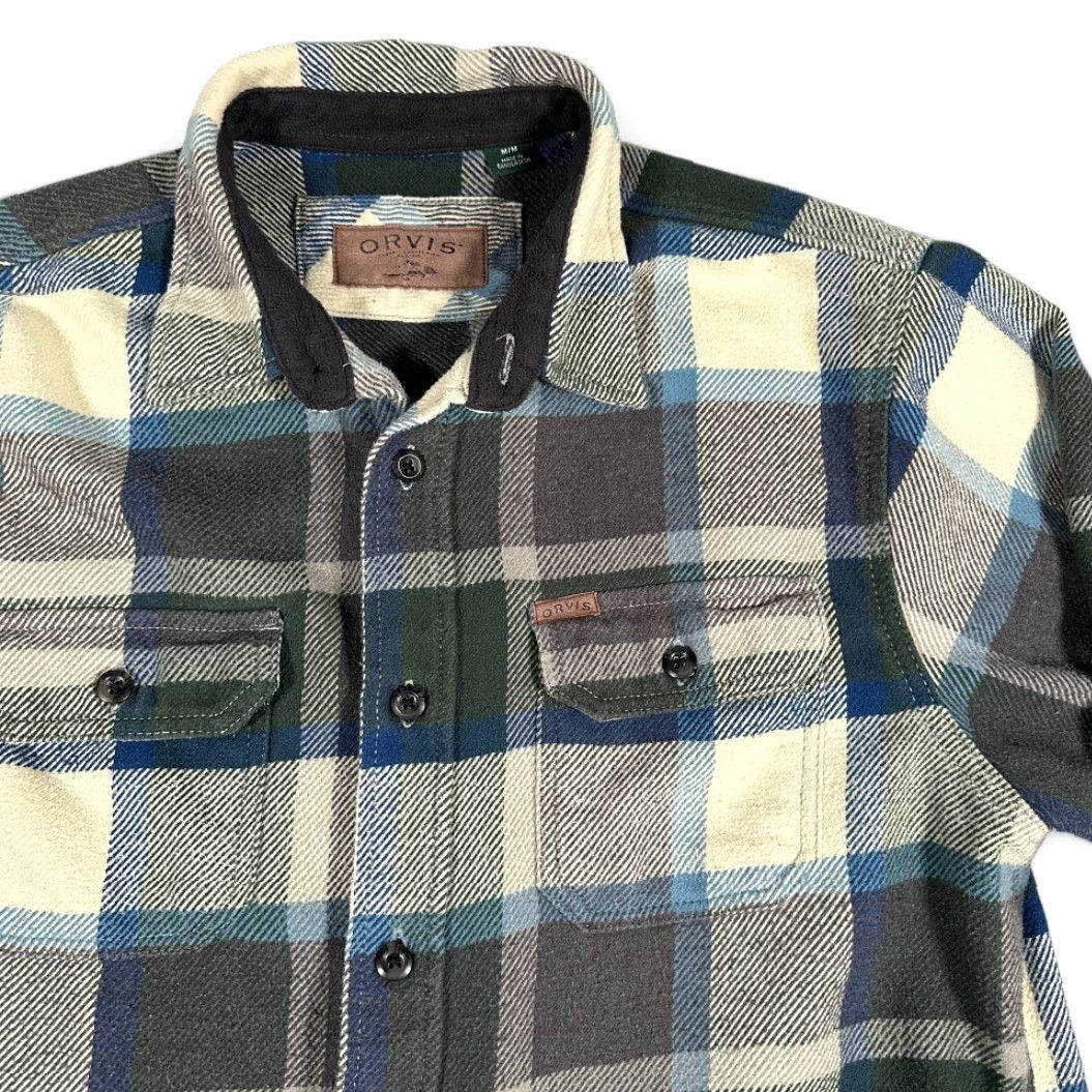 Orvis Orvis Jacket Shirt Mens MEDIUM White Plaid Flannel Cotton Heavyweight Pockets Casual, Travel Size US M / EU 48-50 / 2 - 2 Thumbnail