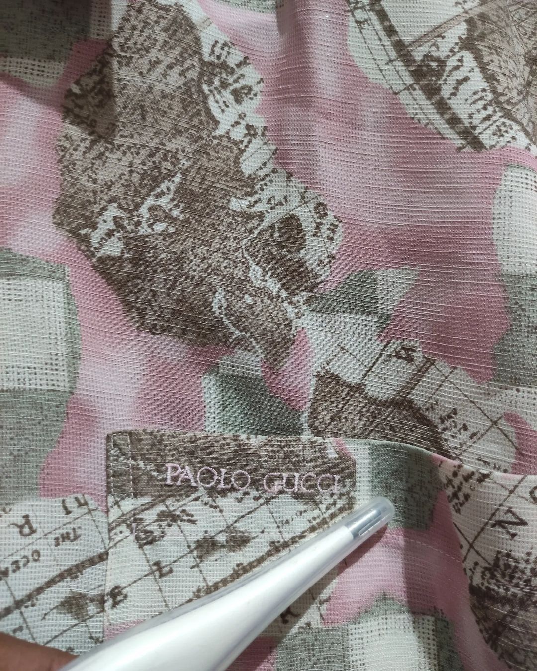 Paolo Gucci × Vintage Paolo Gucci Maps Print Vintage Shirt Size US L / EU 52-54 / 3 - 7 Thumbnail