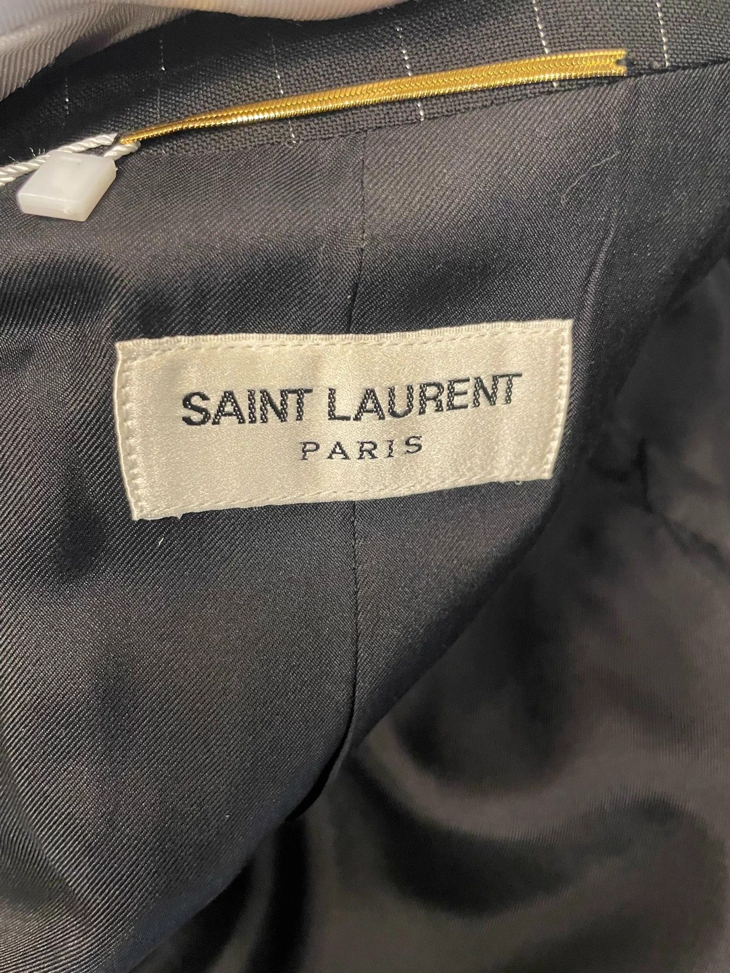 Saint Laurent Paris YSL/SLP black stripe mohair wool blazer 36 Size XS / US 0-2 / IT 36-38 - 3 Thumbnail
