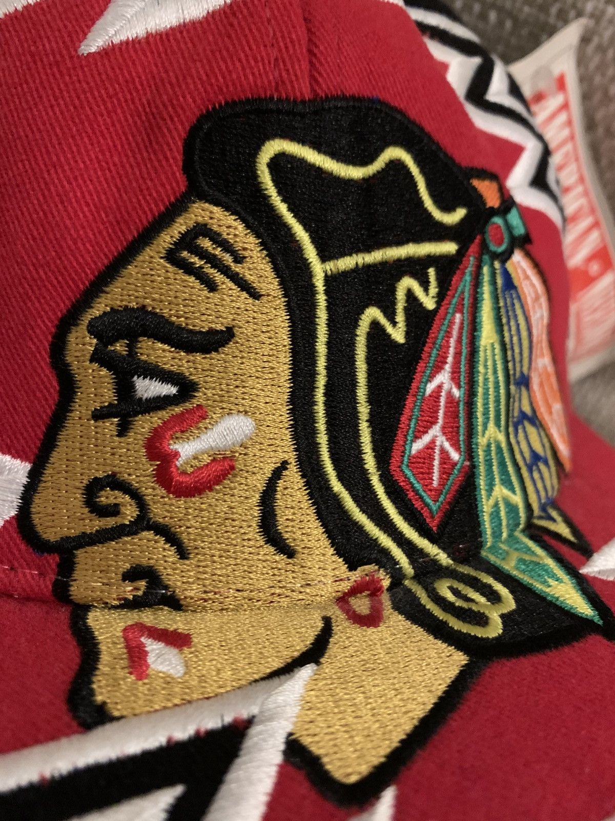 American Needle Vintage 90s Chicago Blackhawks jumbo Embroidery Snapback cap Size ONE SIZE - 2 Thumbnail