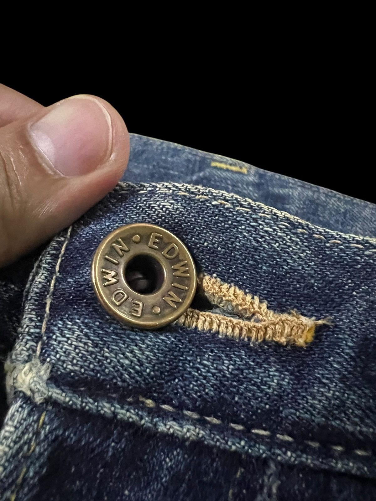 Edwin Vintage Edwin 505 Low Rize Selvedge Distress Mud Wash Jean Size US 31 - 12 Thumbnail
