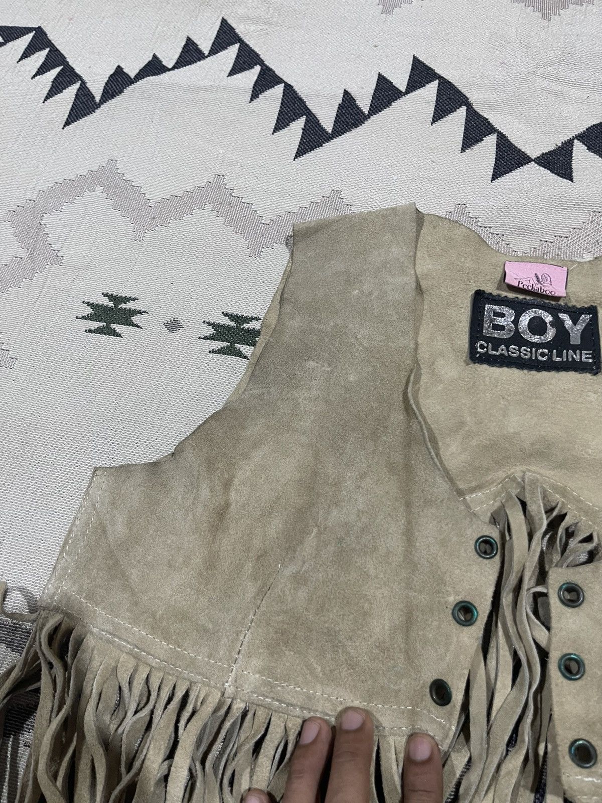 Vintage 70s/80s PEEKABOO BOY CLASSIC LINE SUEDE LEATHER WESTERN VEST Size S / US 4 / IT 40 - 6 Thumbnail