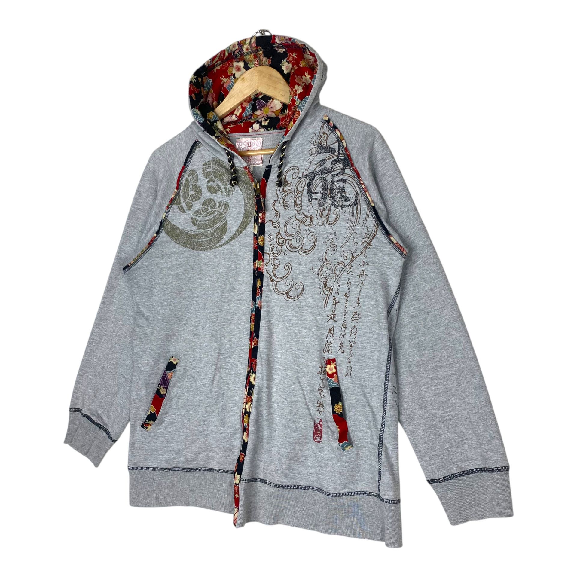 Japanese Brand 💥 KARAKURI JAPANESE SUKAJAN ZIPPER HOODED SWEATER Size US M / EU 48-50 / 2 - 2 Thumbnail