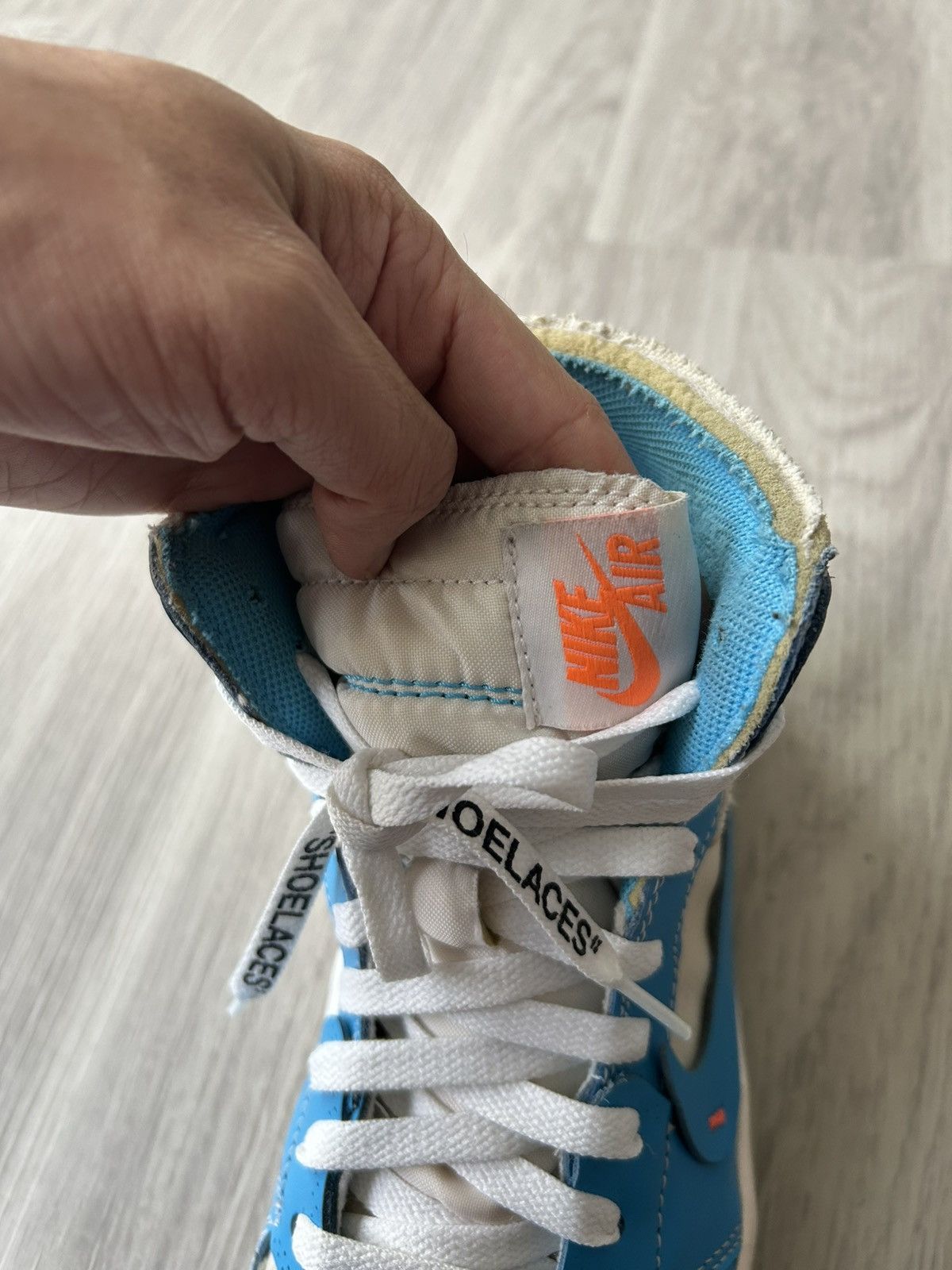 Jordan Brand × Off-White Off-White X Air Jordan 1 High OG UNC Size 8.5 Size US 8.5 / EU 41-42 - 18 Thumbnail