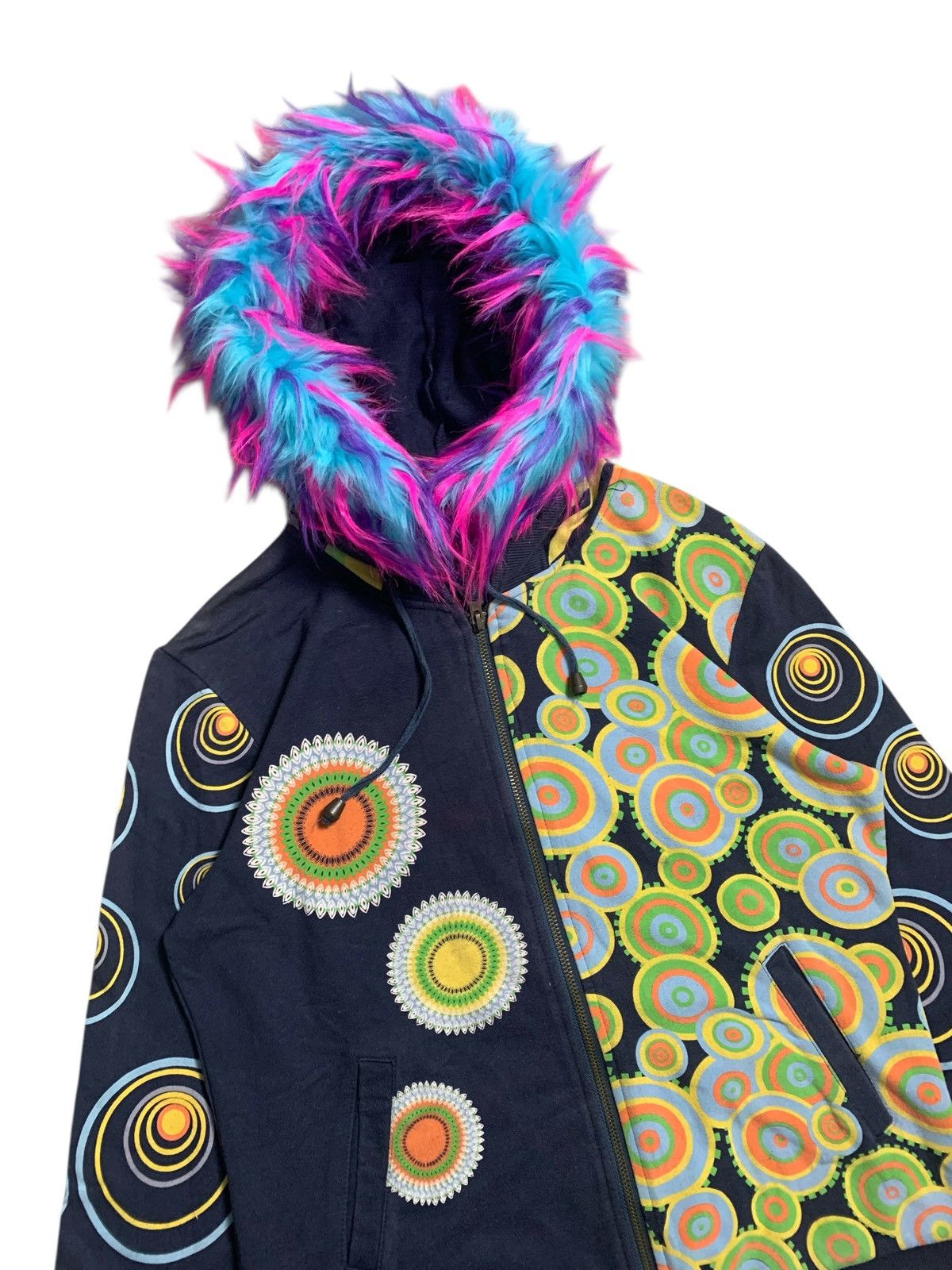 20471120 RICH FAMOUS FUR RAINBOW ZIP HOODIE IFSIX LGB HYSTERIC STYLE Size US L / EU 52-54 / 3 - 2 Thumbnail