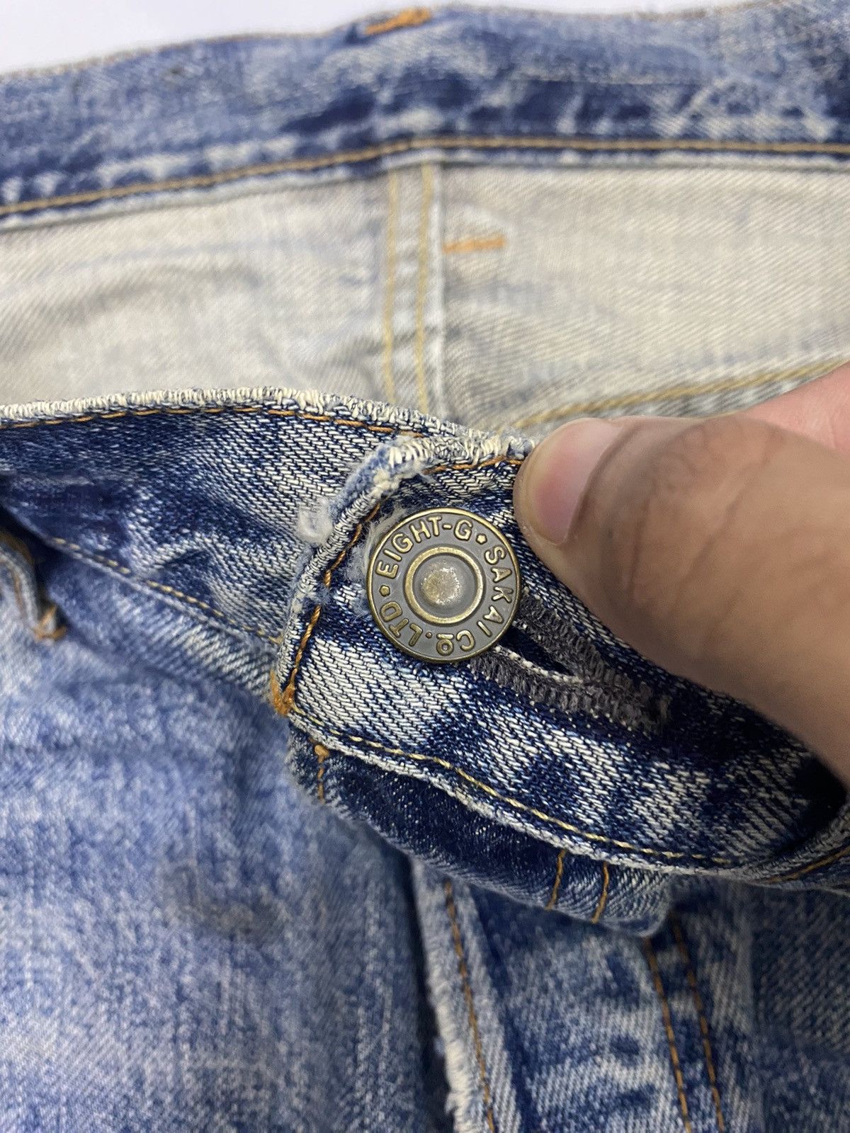EIGHT-G EIGHT G SELVEDGE DIRT MADE IN JAPAN DISTRESS DENIM JEANS Size US 32 / EU 48 - 10 Thumbnail
