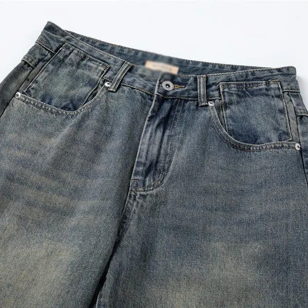 Japanese Brand Saki Retro washed trendy distressed loose versatile jeans Size US 34 / EU 50 - 3 Thumbnail