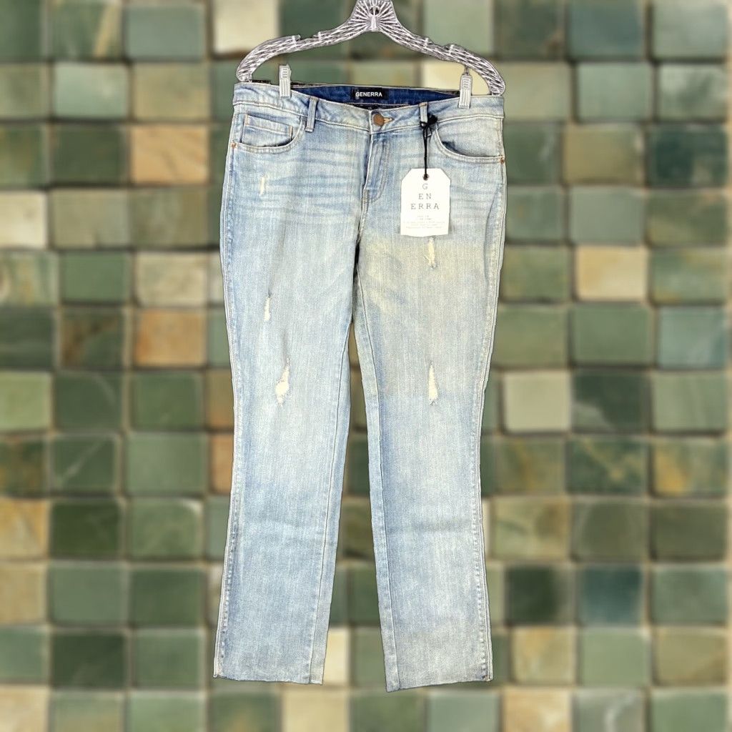 Vintage NEW Generra Distressed Skinny Jeans Blue Women’s 13 Size 34" / US 12 / IT 48 - 1 Thumbnail