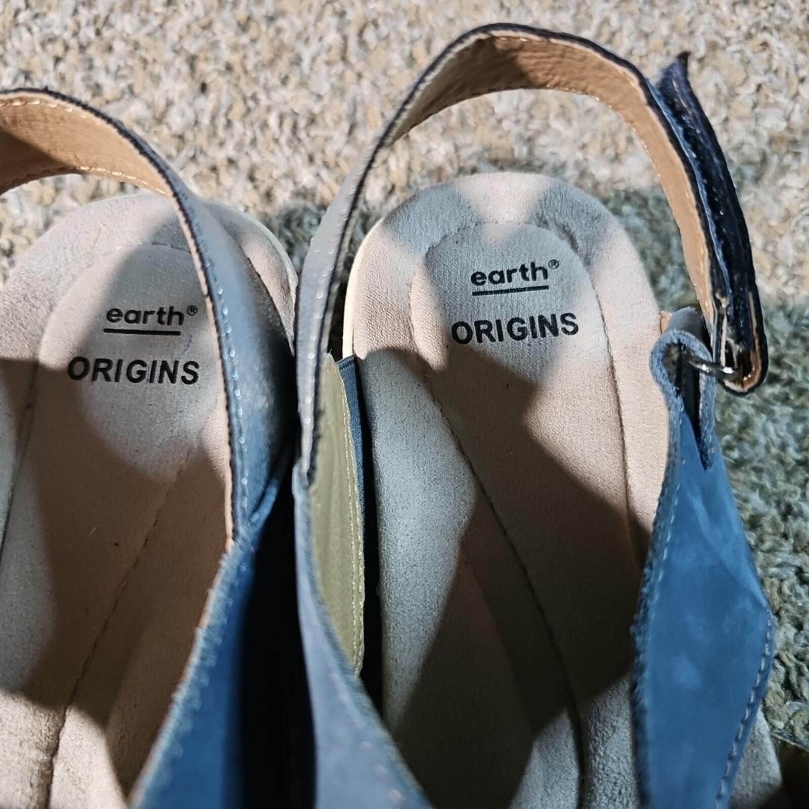 Earth Ragz Earth Origins Carley Charlene Moroccan Blue Leather Sandals Size US 7.5 / IT 37.5 - 3 Thumbnail