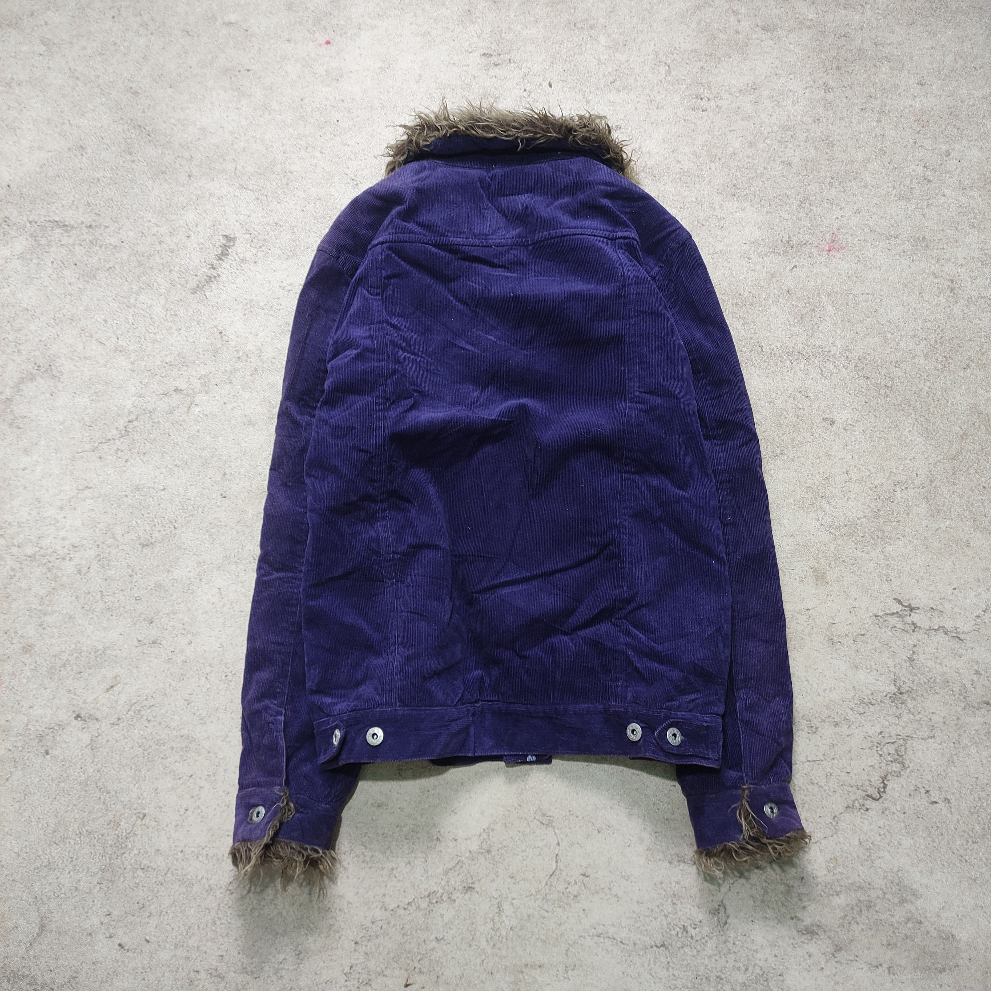 Tornado Mart Navy Blue Fur Jacket Vkei Japanese 2000s Archive Size US L / EU 52-54 / 3 - 6 Thumbnail