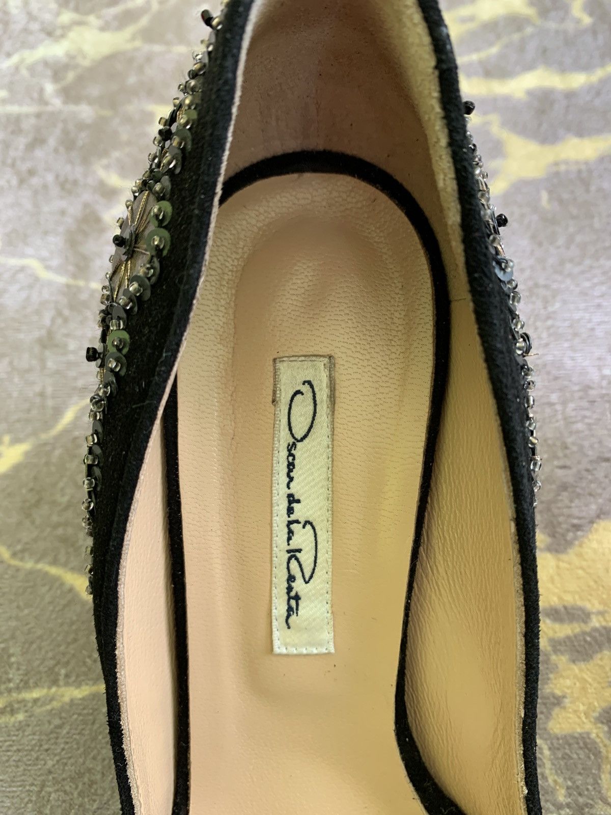 Oscar De La Renta Oscar de la Renta Suede Heels with Embellishments Women's Size US 7.5 / IT 37.5 - 3 Thumbnail