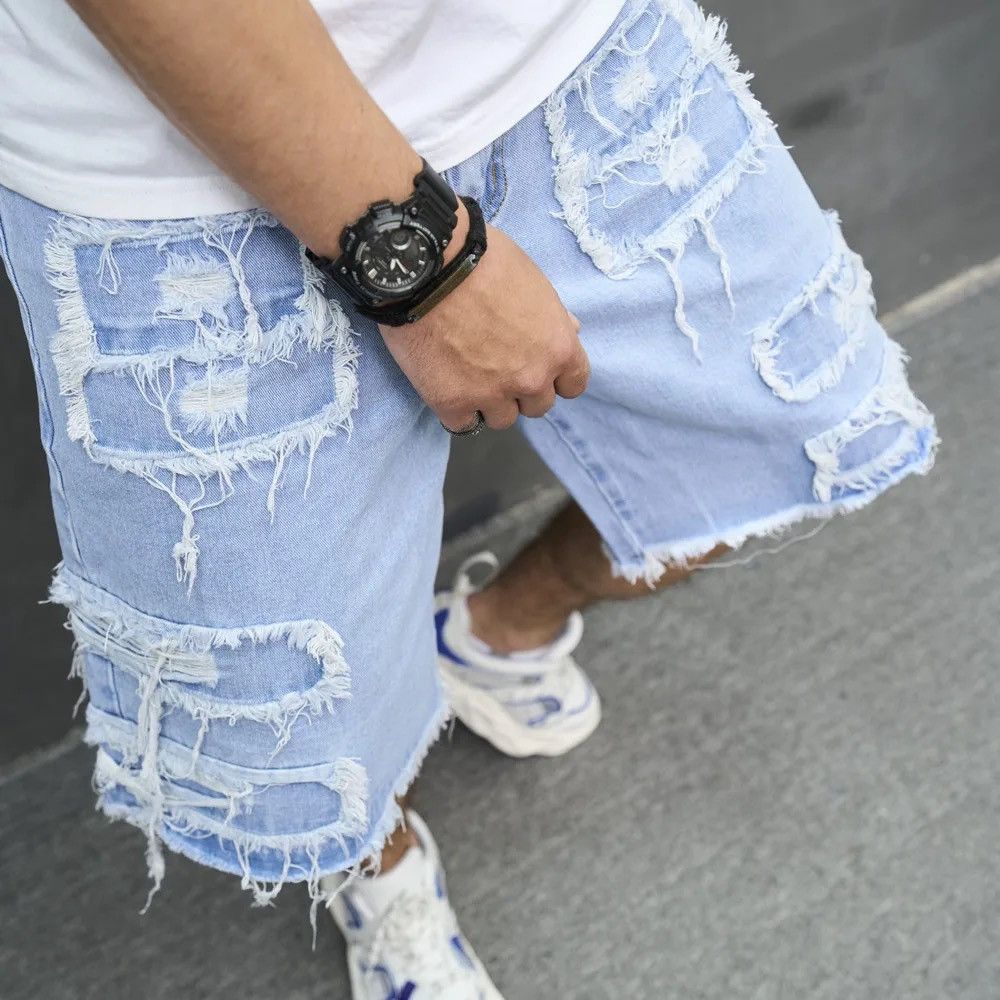 Japanese Brand High Street Ripped Jeans Shorts Size US 36 / EU 52 - 3 Thumbnail
