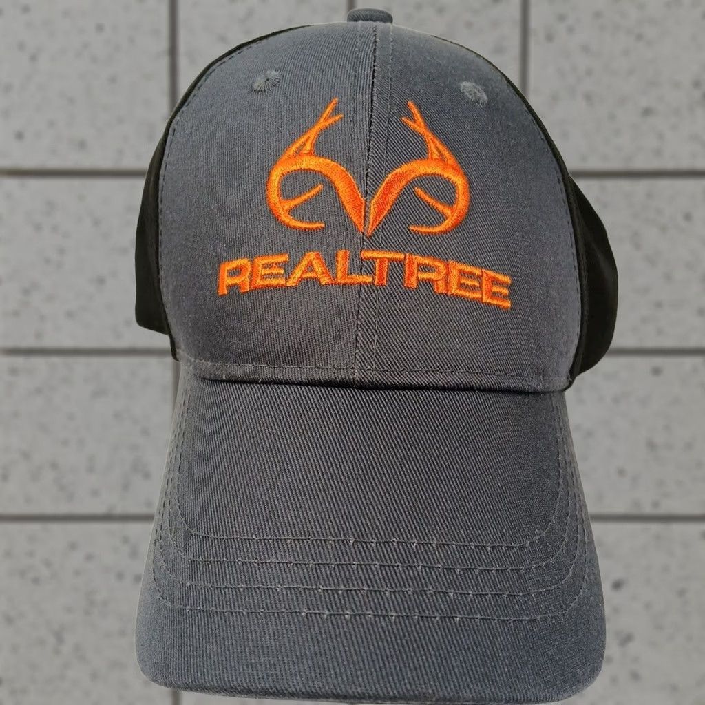Realtree Realtree Baseball Cap Hat One Size Adjustable Gray Black Men Casual Outdoor Outdoors Cotton Polyester Canvas Breathable Lightweight Cap Size ONE SIZE - 1 Thumbnail