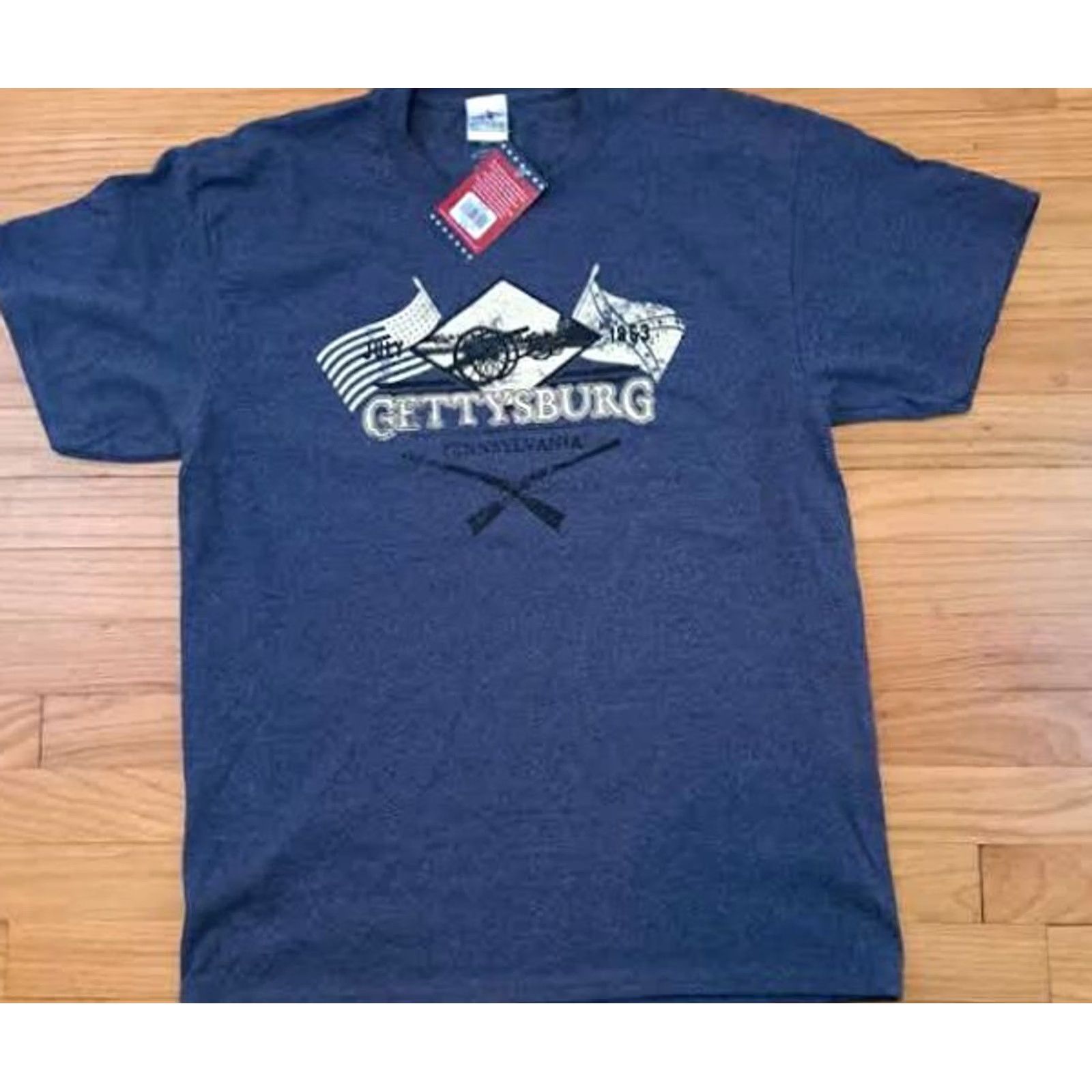 Port & Company VINTAGE Gettysburg Pennslyvania Large NWT Port&Company T-Shirt Mens L Blue History Short Sleeve Shirt Size US L / EU 52-54 / 3 - 2 Thumbnail
