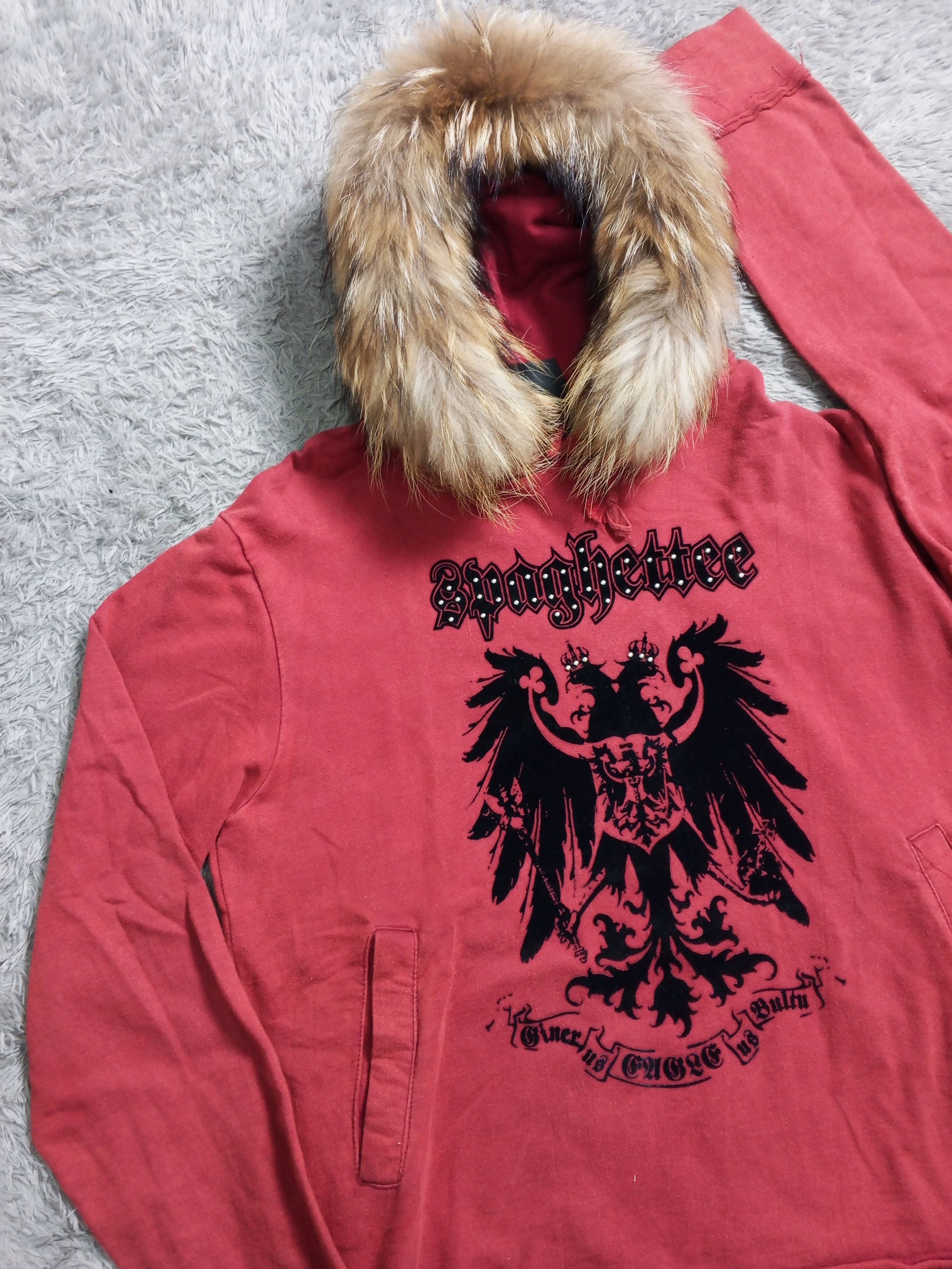 Japanese Brand Distressed Faux Fur Hoodie ASK Y2k Style Japan Size US M / EU 48-50 / 2 - 1 Thumbnail
