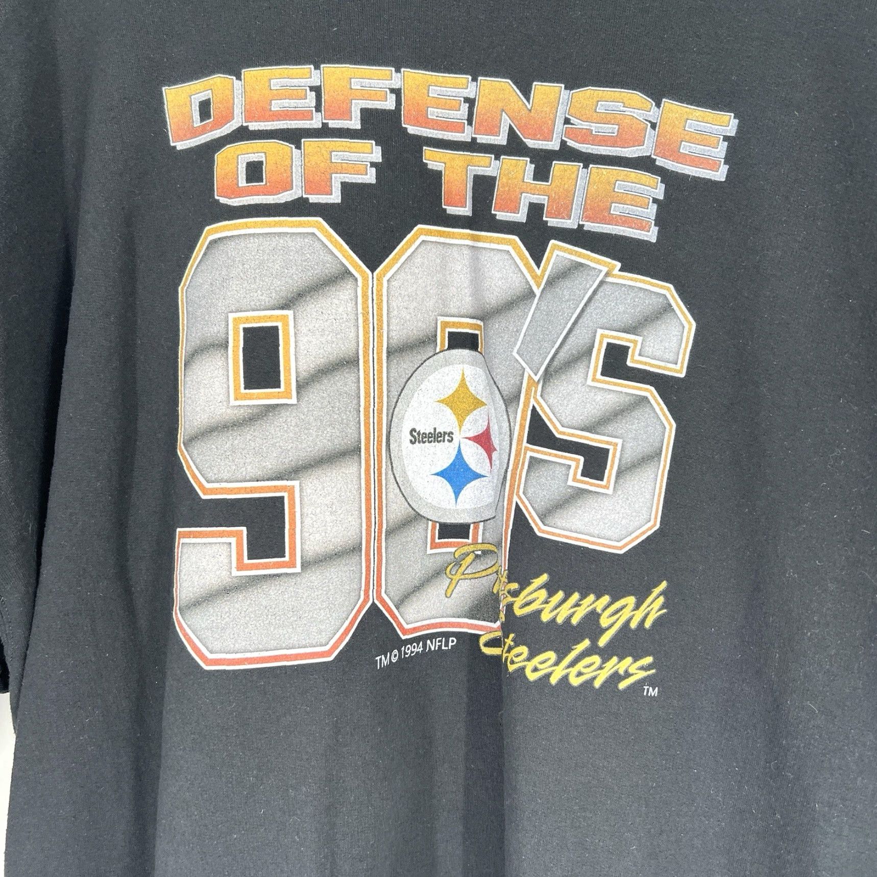Gildan VINTAGE Pittsburgh Steelers Sweatshirt 2XL Black Men Crew Neck Long Sleeve Graphic Print 90s Football Pullover Gildan Cotton Blend Size US XXL / EU 58 / 5 - 3 Thumbnail