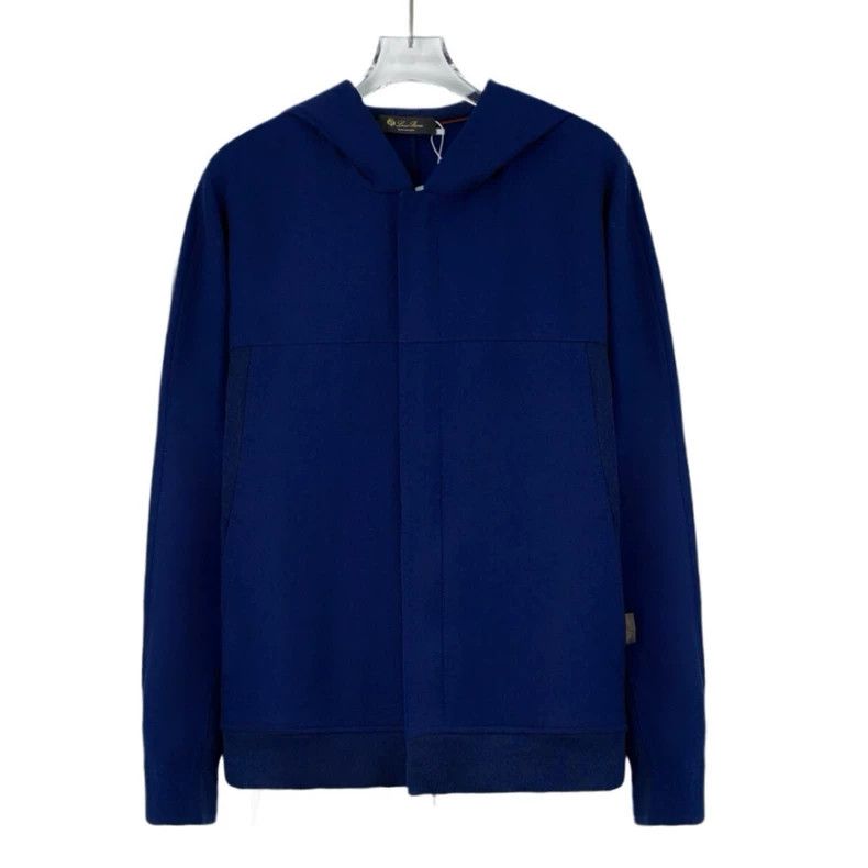Loro Piana LORO PIANA Dark blue woolen hooded long sleeve jacket coat Size US S / EU 44-46 / 1 - 1 Thumbnail