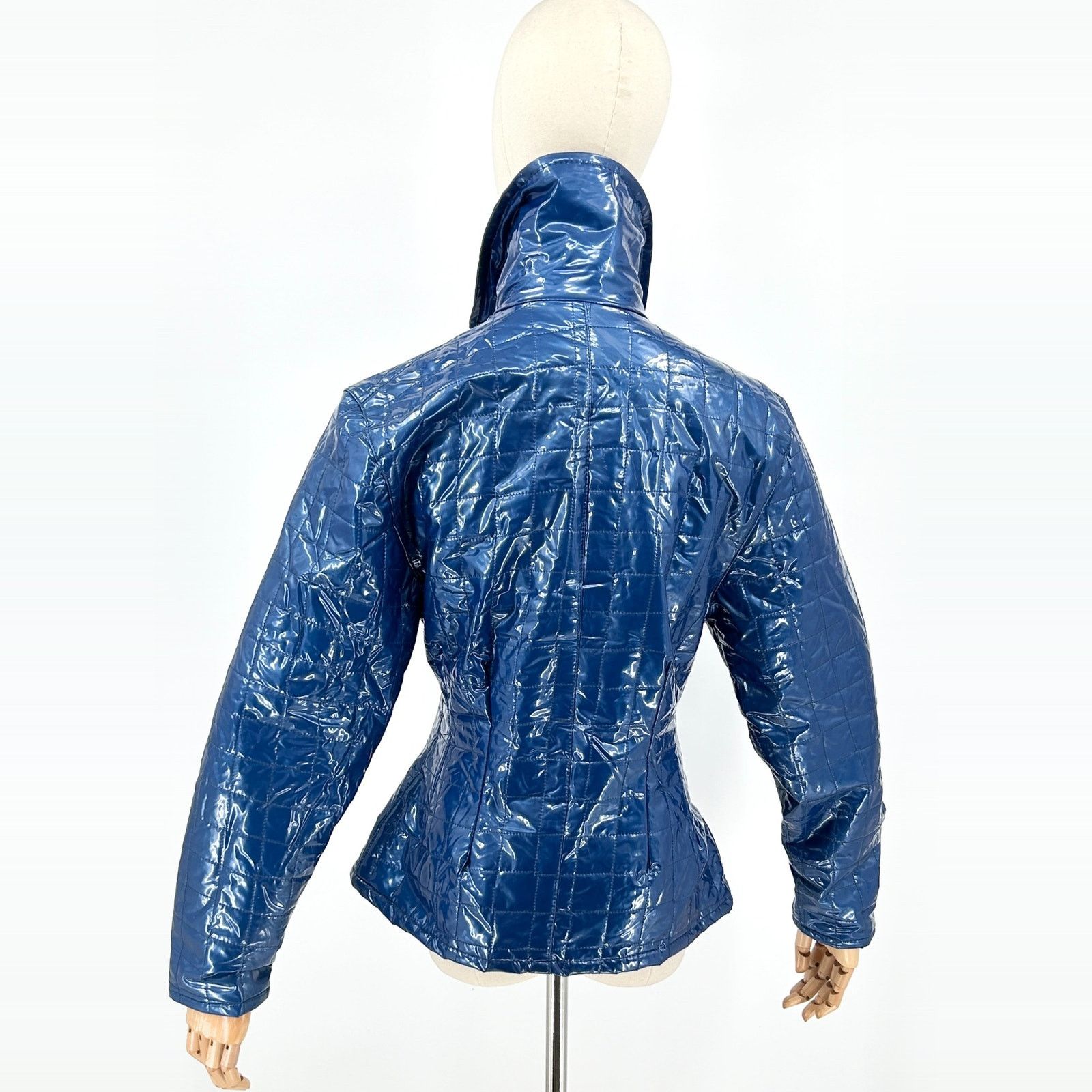 90s Wippette by Kenn Sporn Blue Quilted Vinyl Jacket