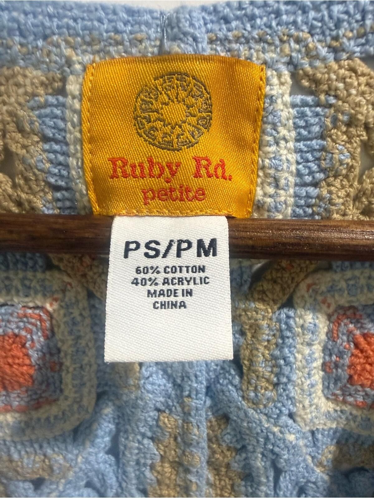 Other Ruby Rd. Crochet Vest in Light Blue, Cream & Coral Size S / US 4 / IT 40 - 3 Thumbnail