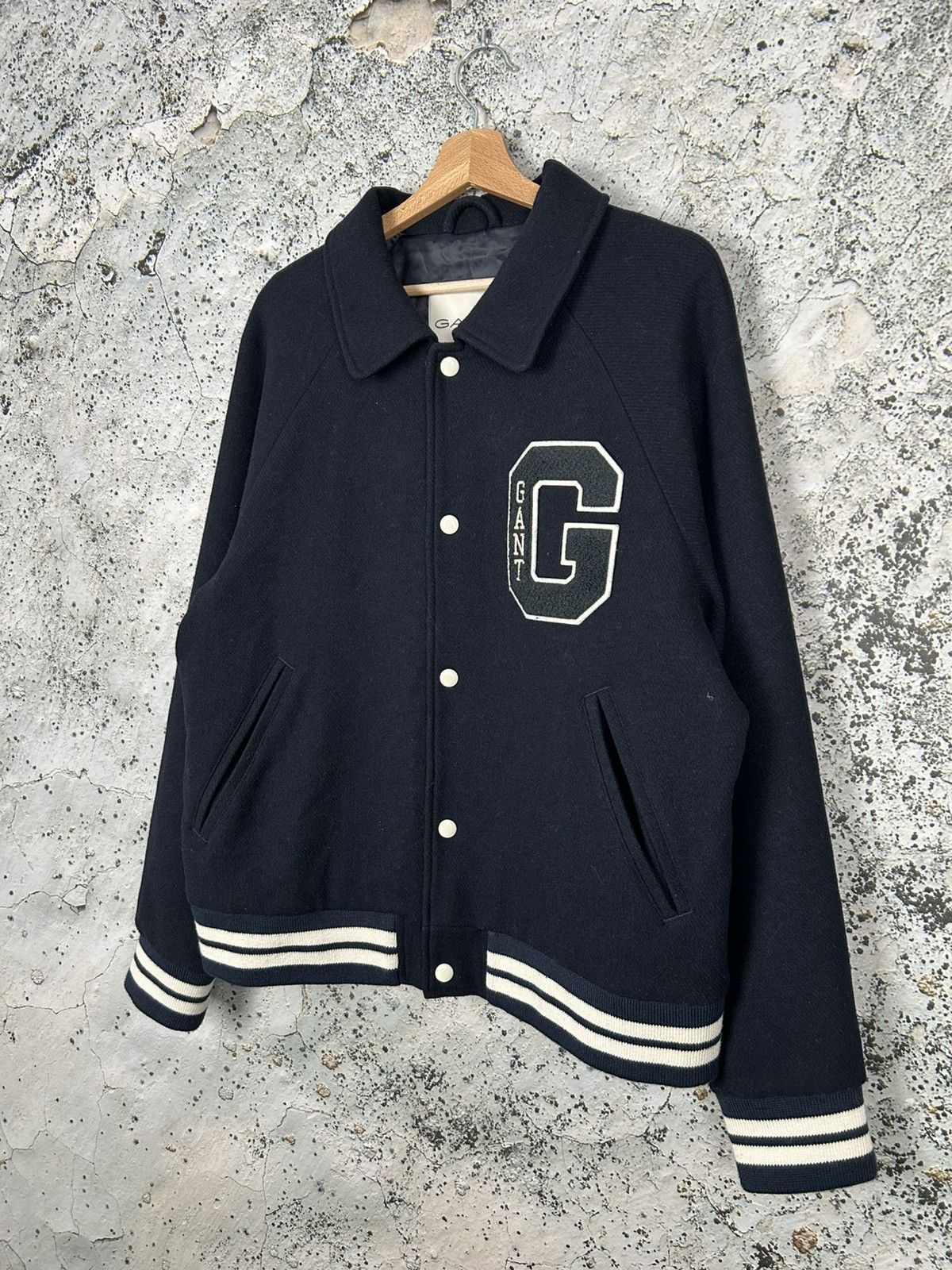 Gant Gant Navy Wool Varsity Jacket New Streetwear Rap USA Boxy Size US L / EU 52-54 / 3 - 2 Thumbnail