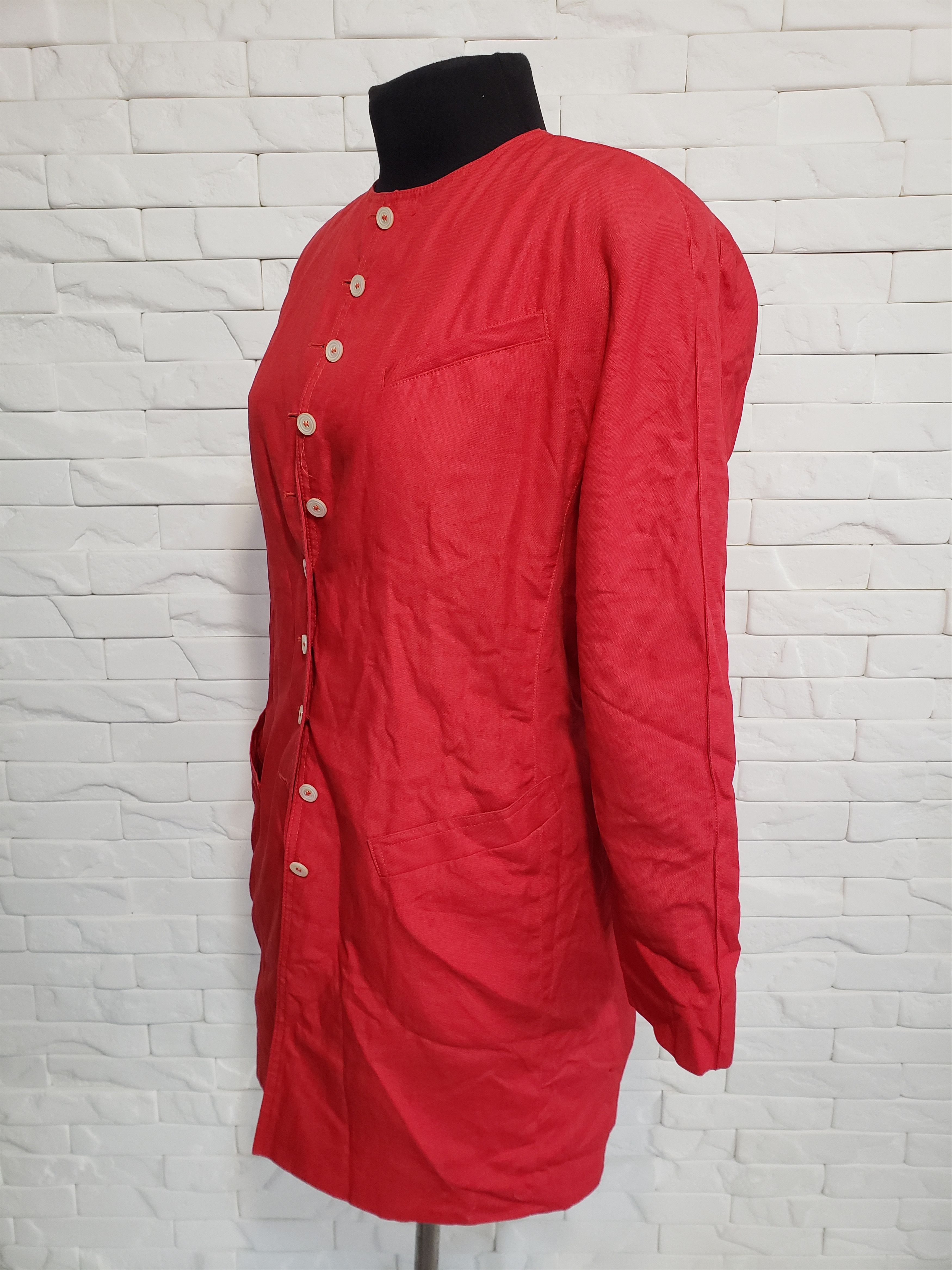 Designer Stylish women's jacket made of linen fabric. Size L / US 10 / IT 46 - 3 Thumbnail