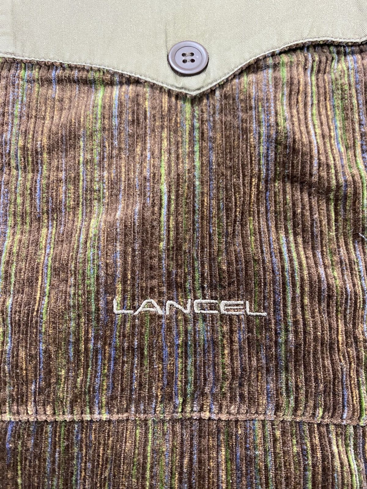 Lancel Vintage 90s Lancel Corduroy Buttons Jacket Size L / US 10 / IT 46 - 8 Thumbnail