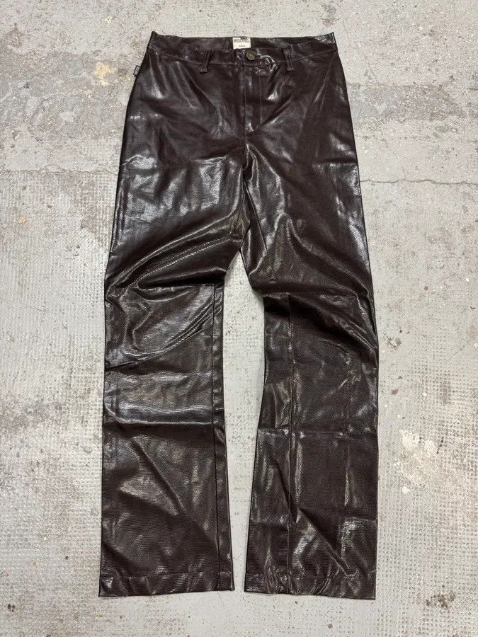 Designer × Moschino × Vintage 2000s Moschino Brown Snake Effect Pants Size US 28 / EU 44 - 1 Thumbnail